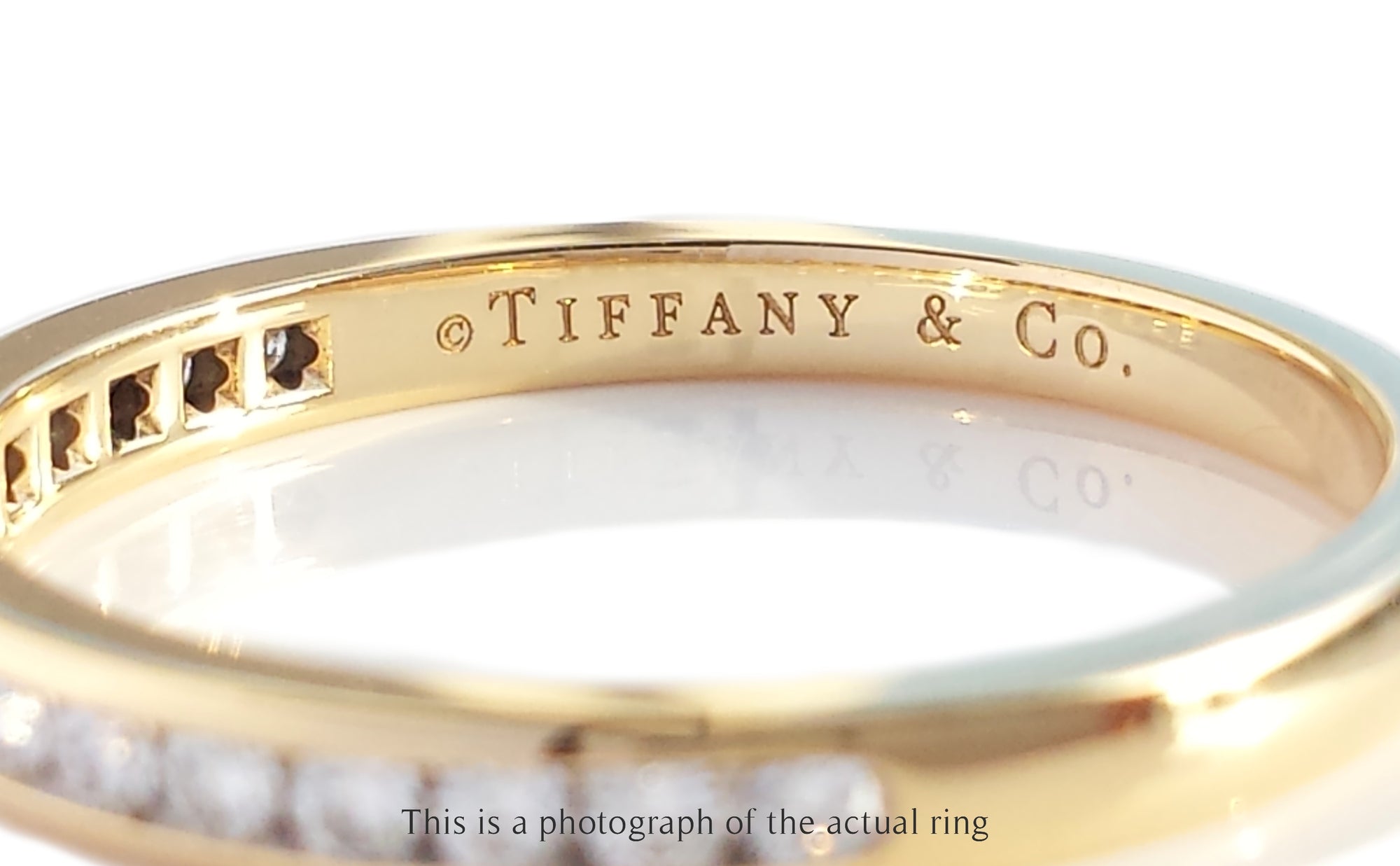 Tiffany & Co 2.5mm Channel Set Diamond 18k Yellow Gold Wedding Band