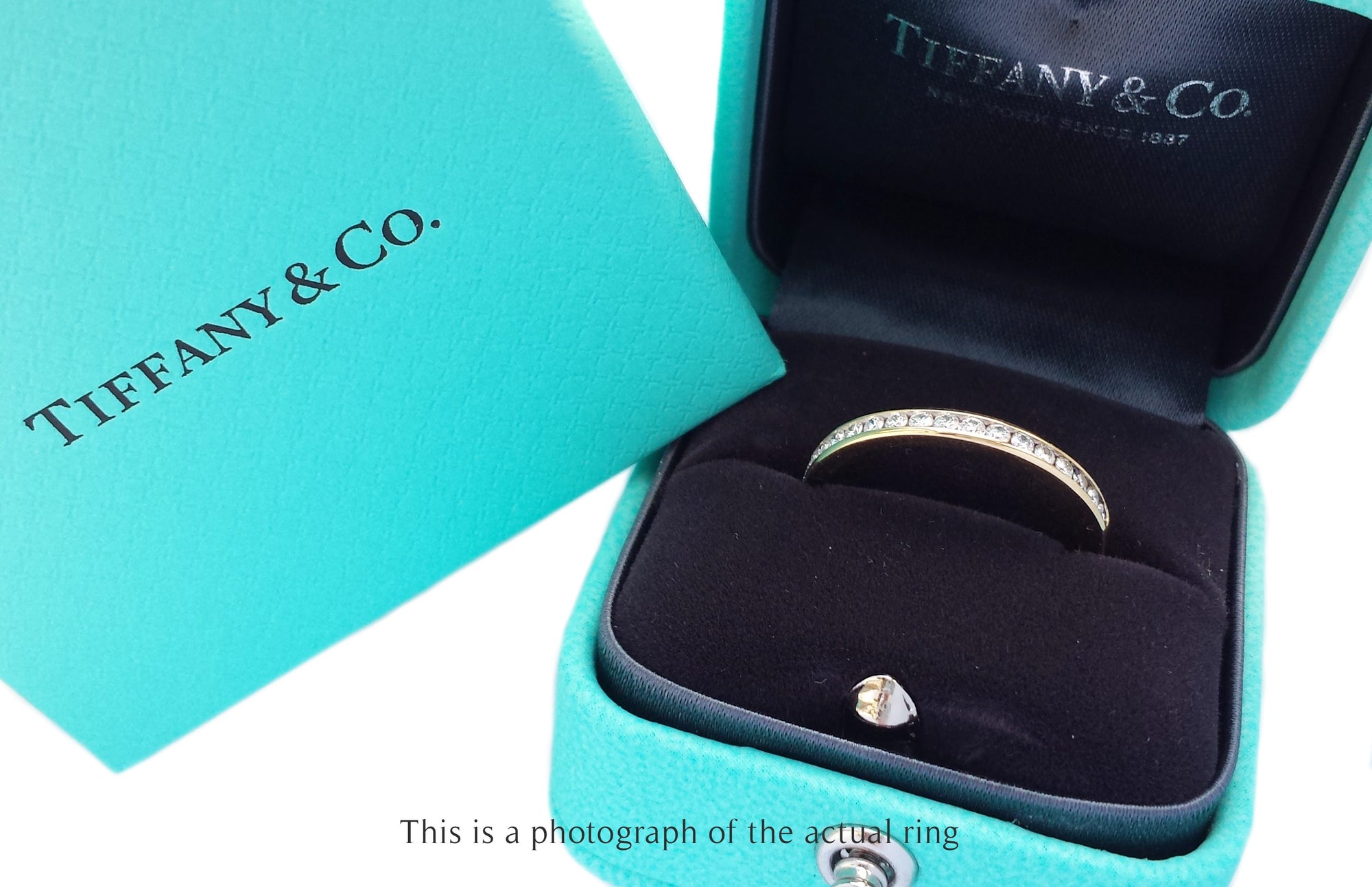 Tiffany & Co 2.5mm Channel Set Diamond 18k Yellow Gold Wedding Band