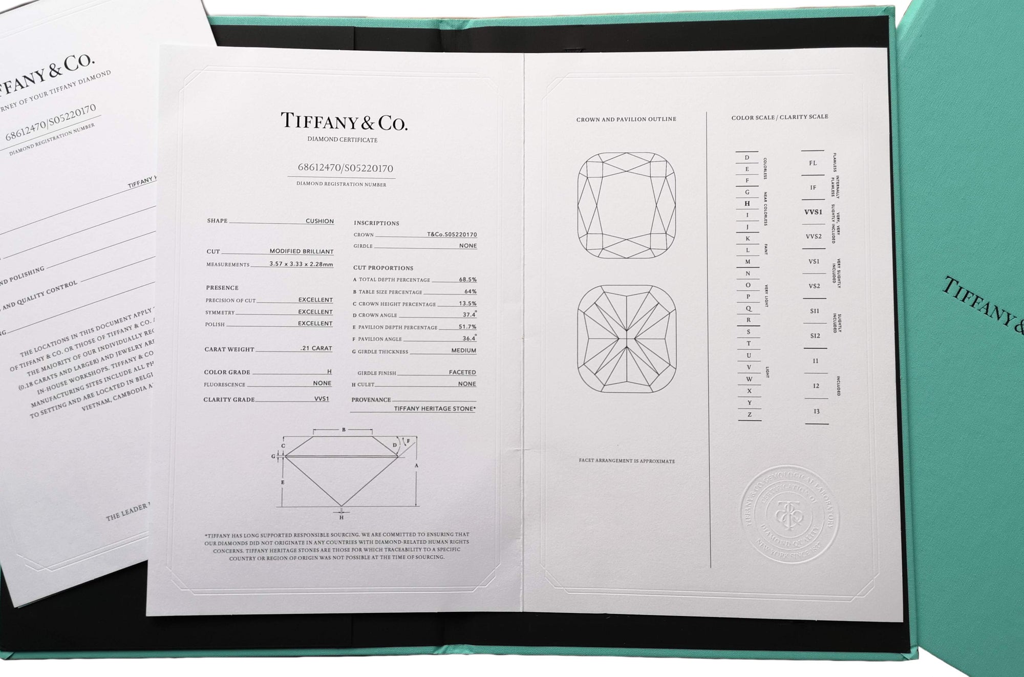 Tiffany & Co. 0.48tcw H/VVS1 Soleste Diamond Engagement Ring