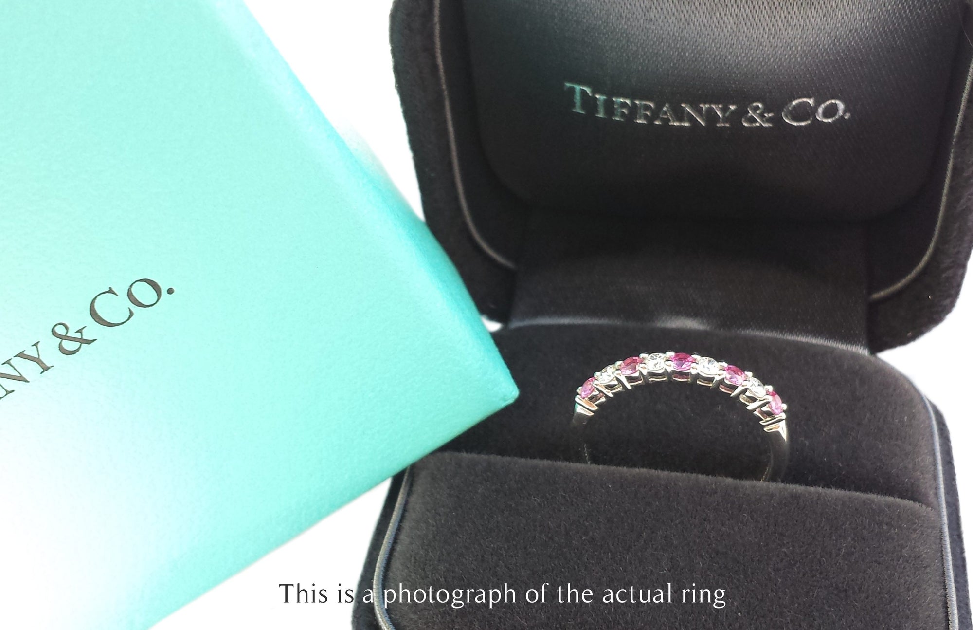 Tiffany & Co. 2mm Pink Sapphire & Diamond Forever Ring