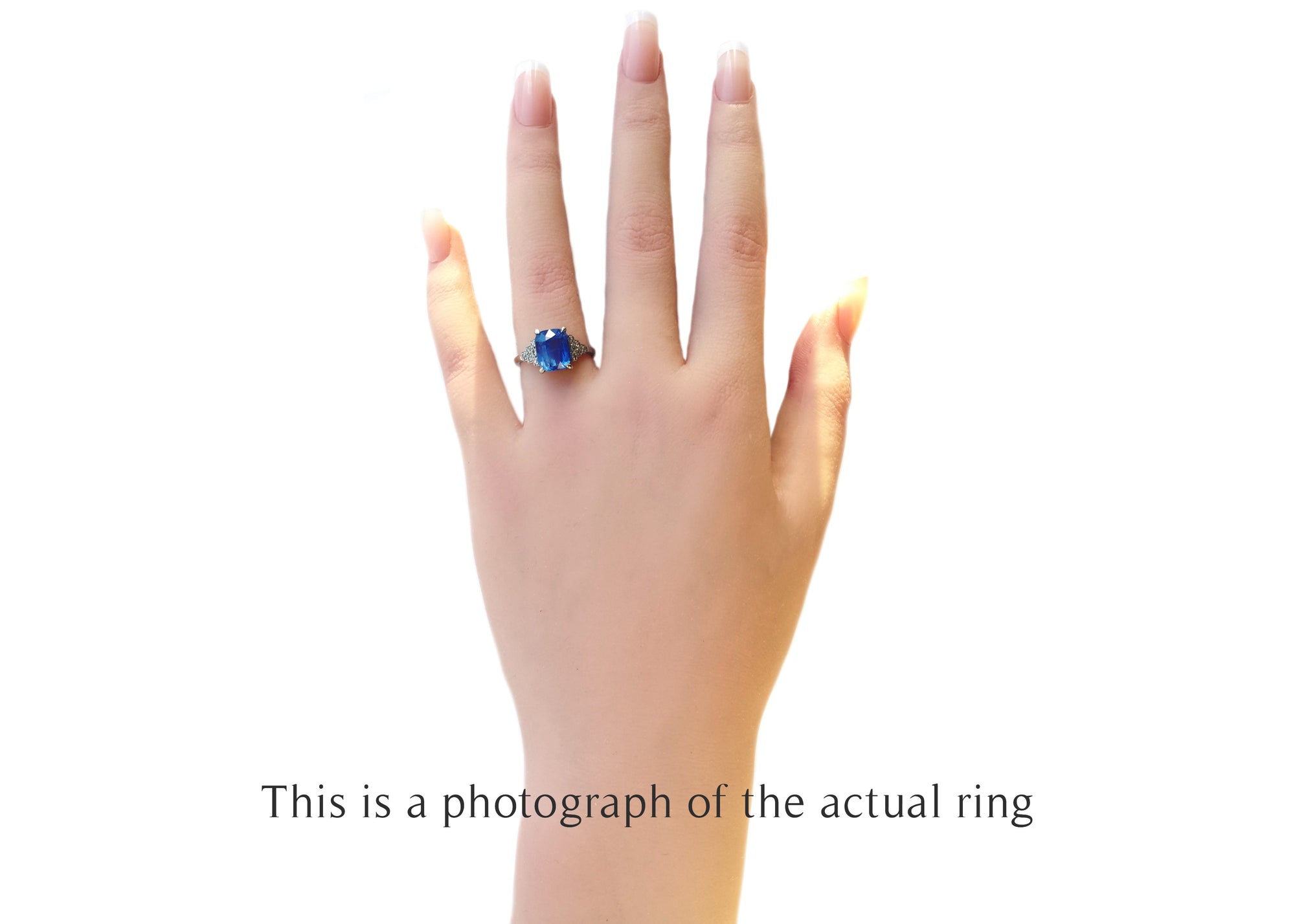 Art Deco Unheated Ceylon Sapphire Diamond Engagement Ring