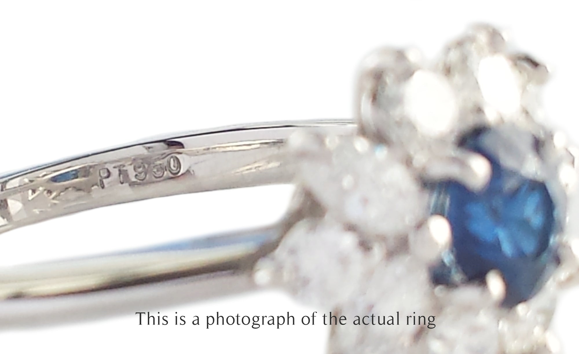 Vintage Sapphire Diamond Cluster Engagement Ring