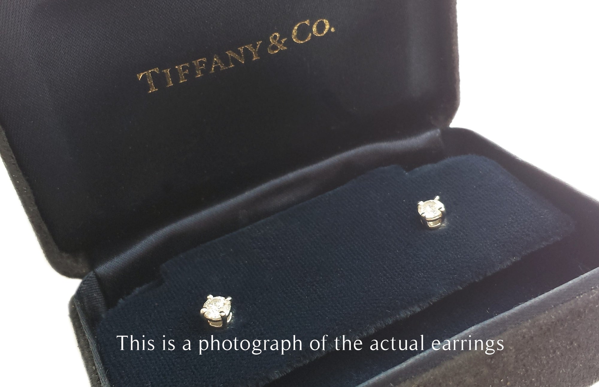 Tiffany & Co 0.46tcw H/VS1 Round Brilliant Cut Diamond Stud Earrings