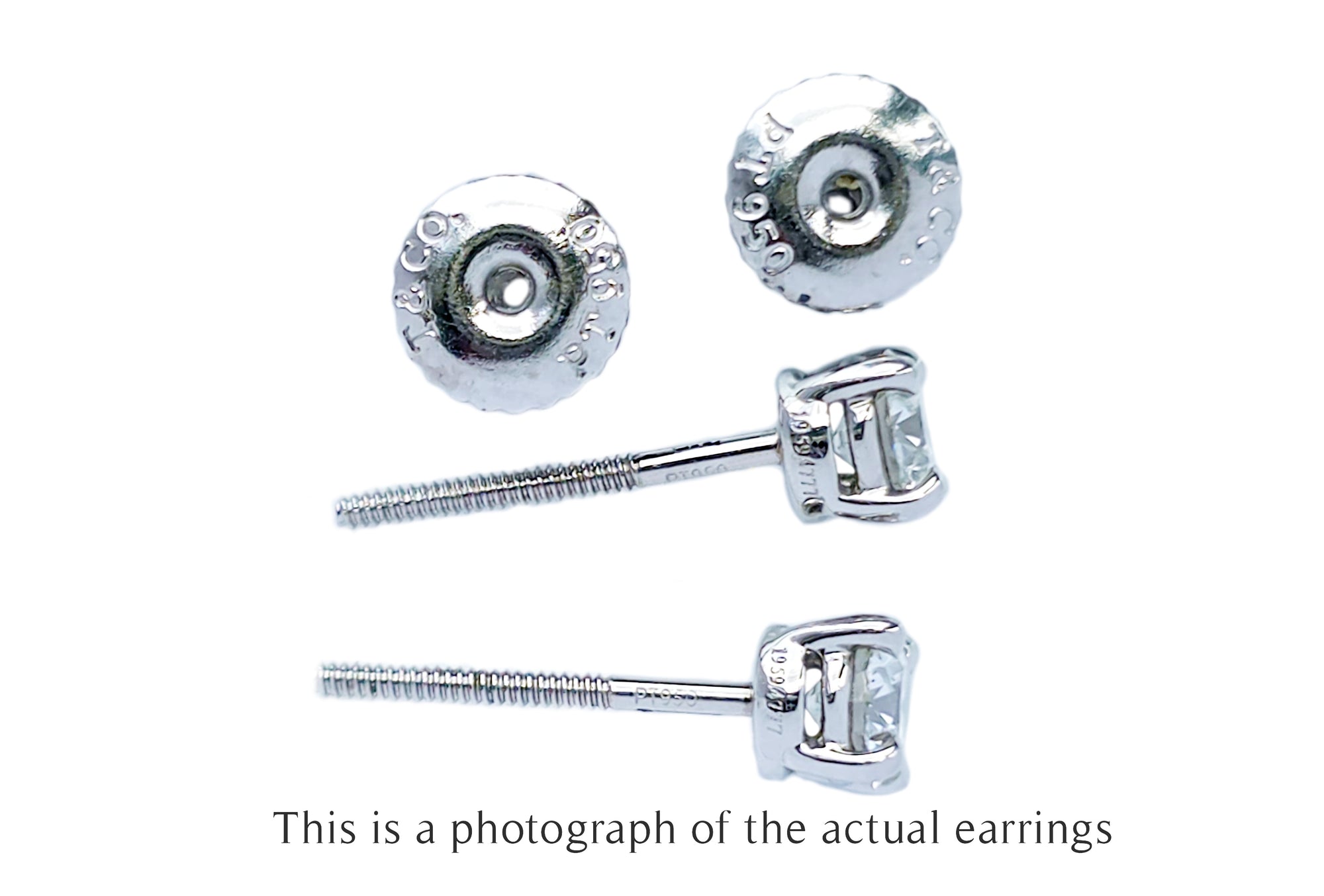 Tiffany & Co 0.46tcw H/VS1 Round Brilliant Cut Diamond Stud Earrings