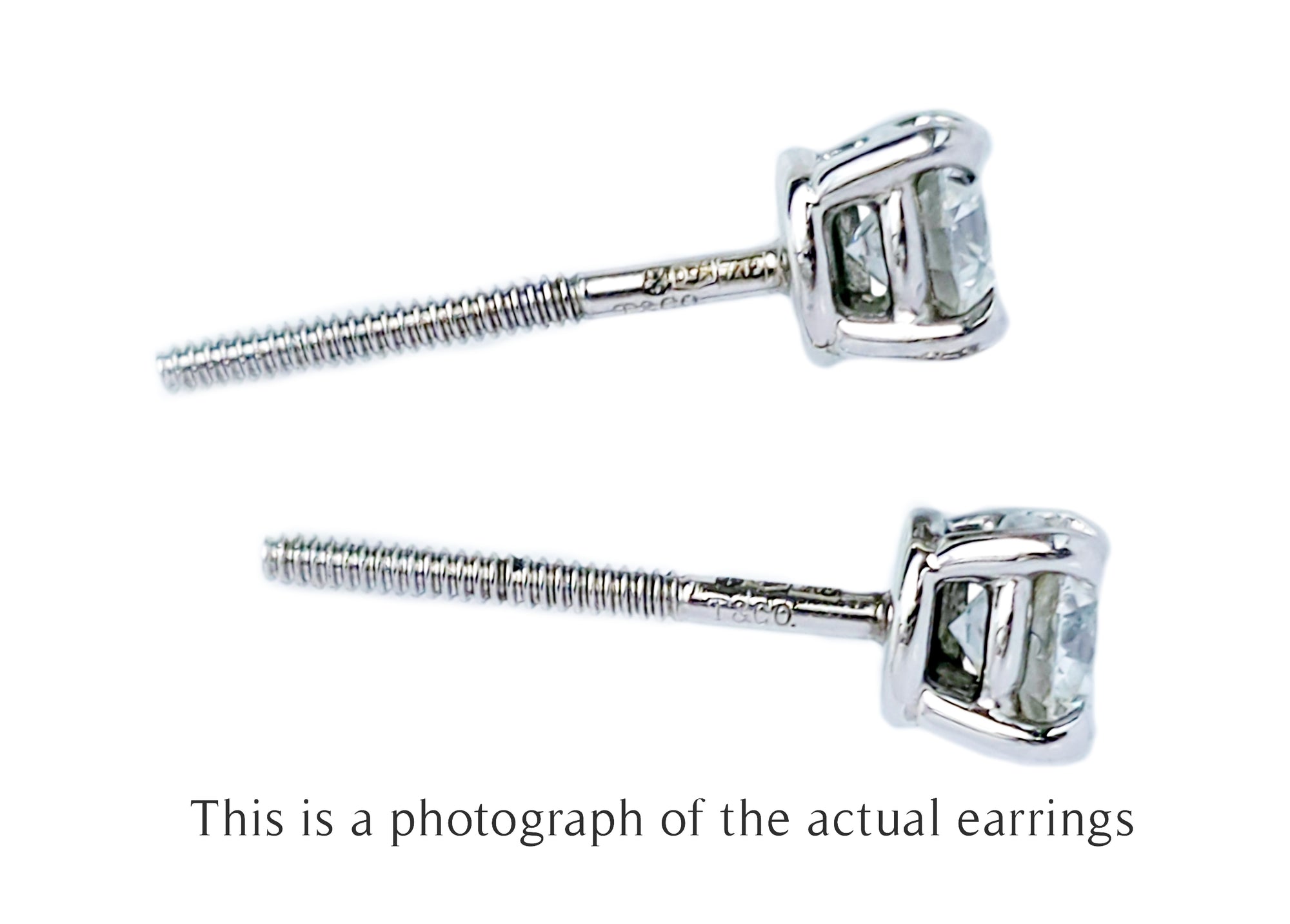 Tiffany & Co 0.46tcw H/VS1 Round Brilliant Cut Diamond Stud Earrings