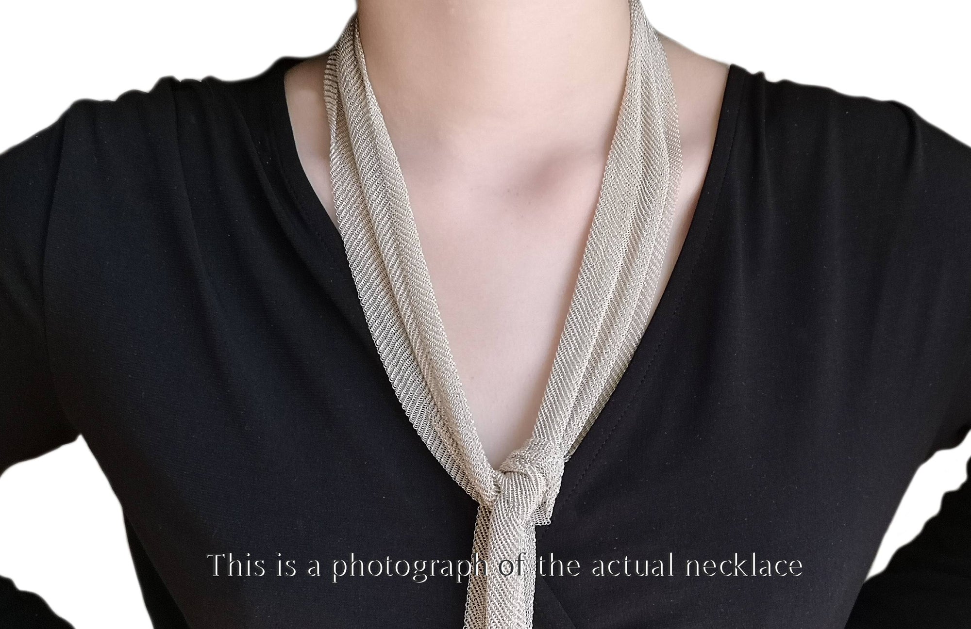Tiffany & Co Elsa Peretti Large Silver Mesh Scarf Necklace