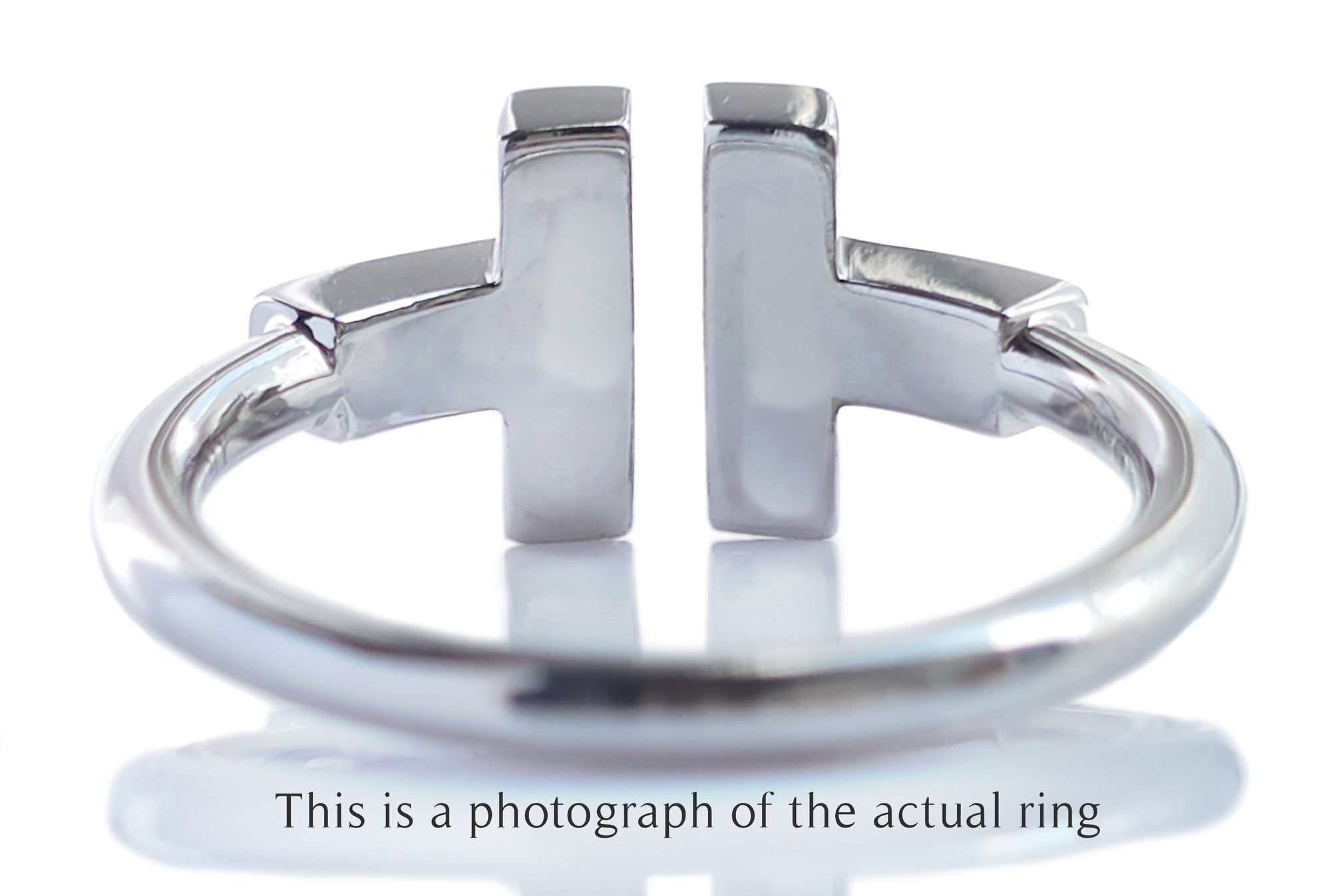 Tiffany & Co Turquoise Diamond 18k White Gold T Wire Ring