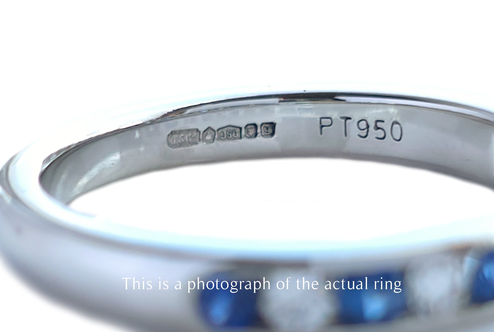 Tiffany Sapphire & Diamond Wedding Eternity Band Ring
