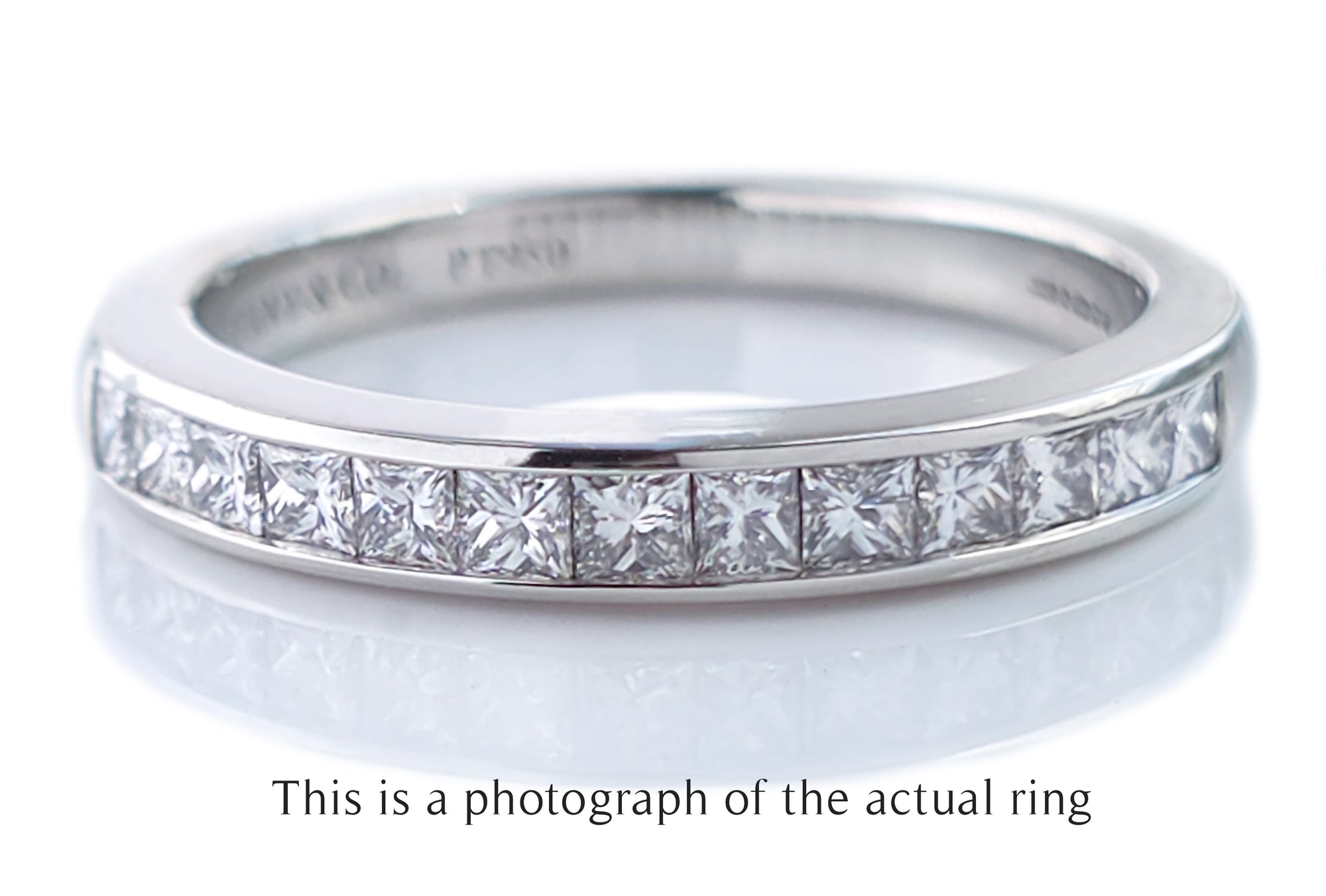 Tiffany & Co 2.6mm Princess Cut Diamond Wedding Band Ring