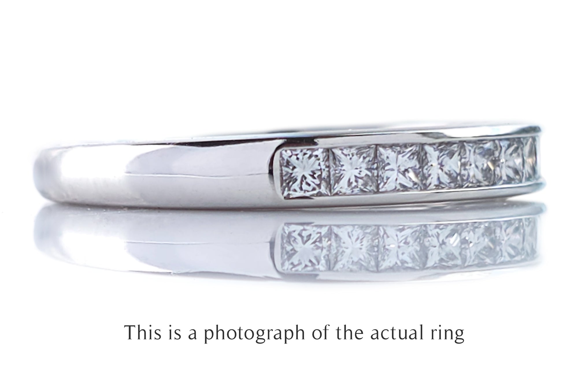 Tiffany & Co 2.6mm Princess Cut Diamond Wedding Band Ring