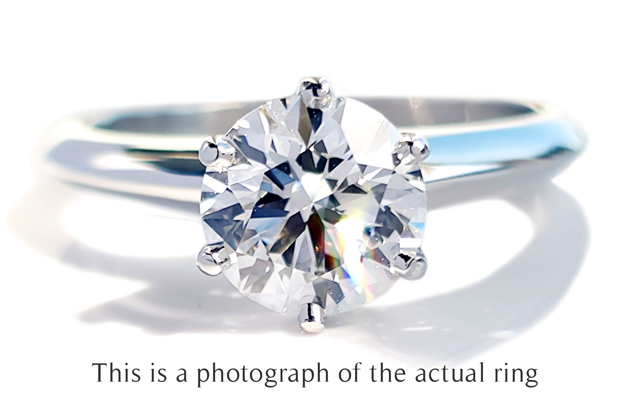 Tiffany & Co 1.21ct F/VS2 Round Brilliant Cut Diamond Engagement Ring