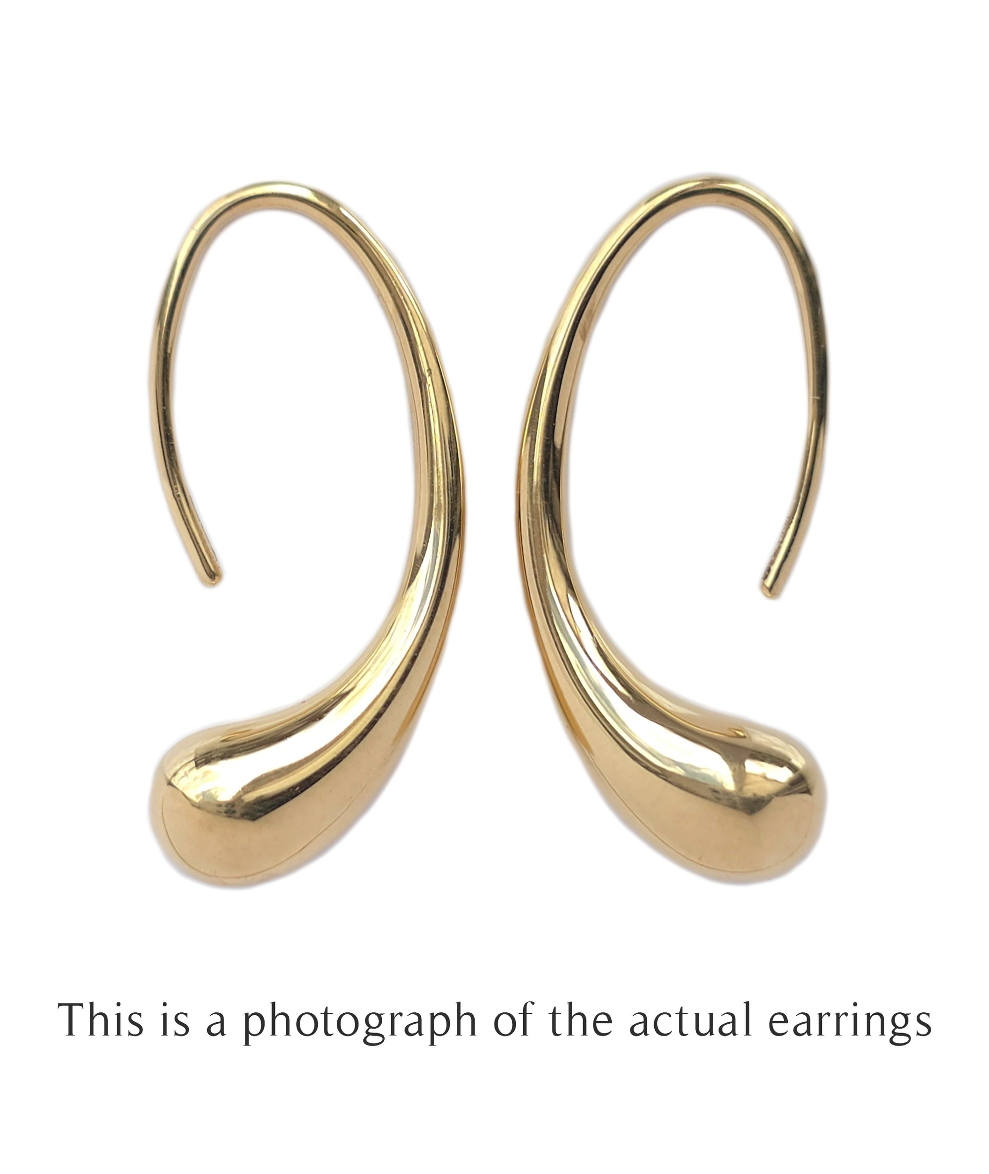 Tiffany & Co Elsa Peretti Teardrop 18 Gold Earrings