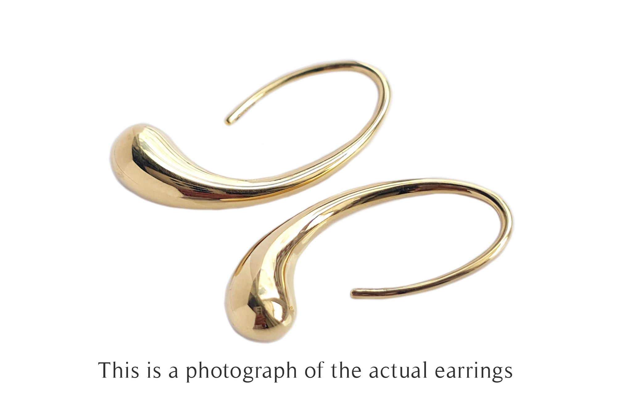 Tiffany & Co Elsa Peretti Teardrop 18 Gold Earrings
