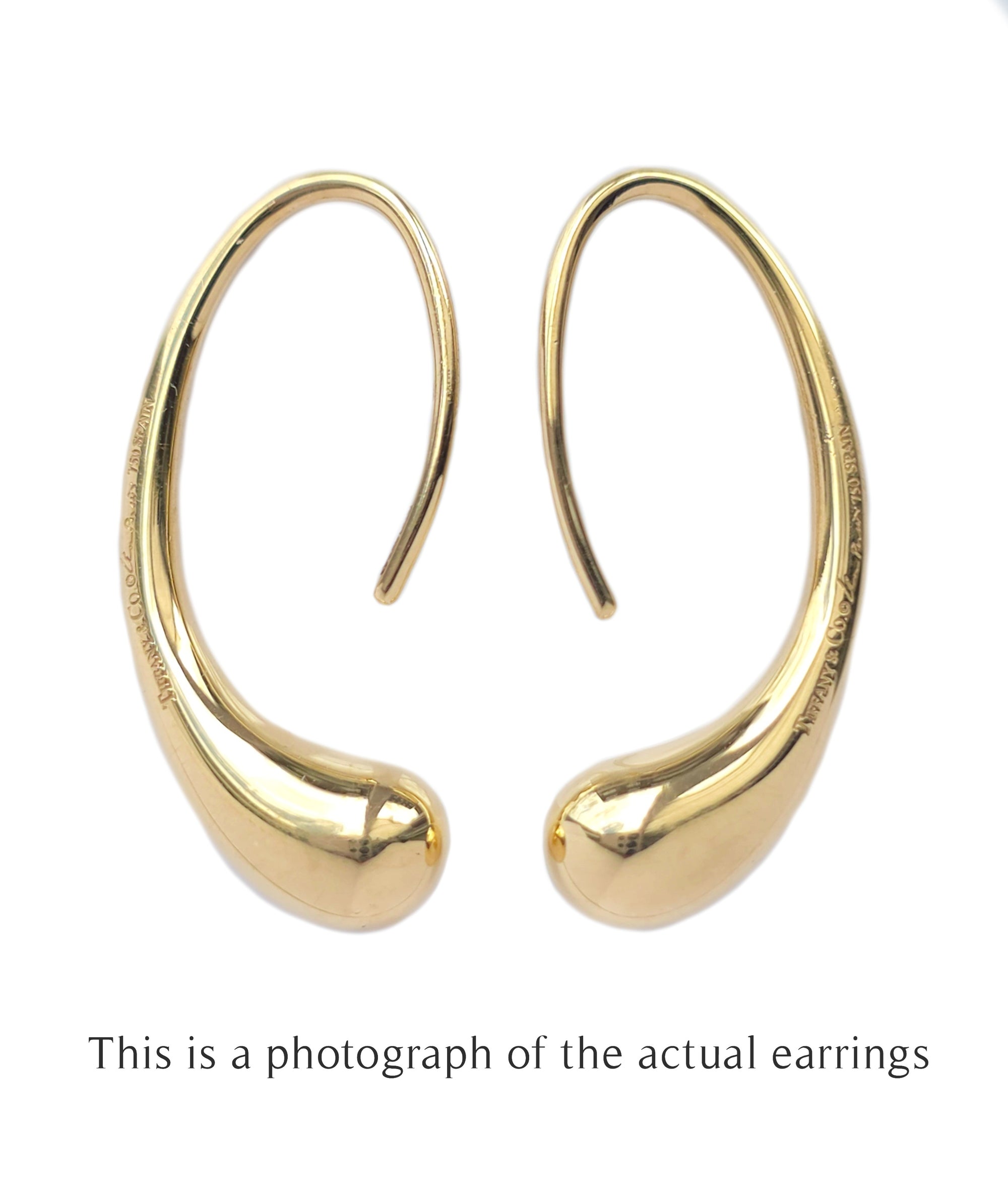 Tiffany & Co Elsa Peretti Teardrop 18 Gold Earrings