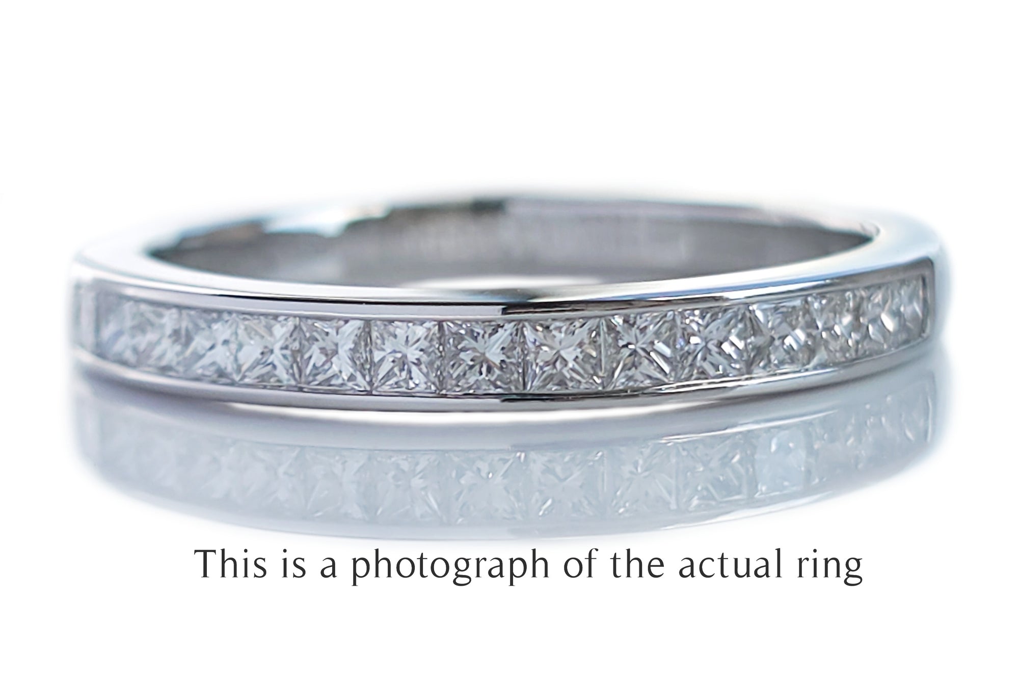 Tiffany & Co 2.6mm Princess Cut Diamond Channel Set Wedding Band Ring