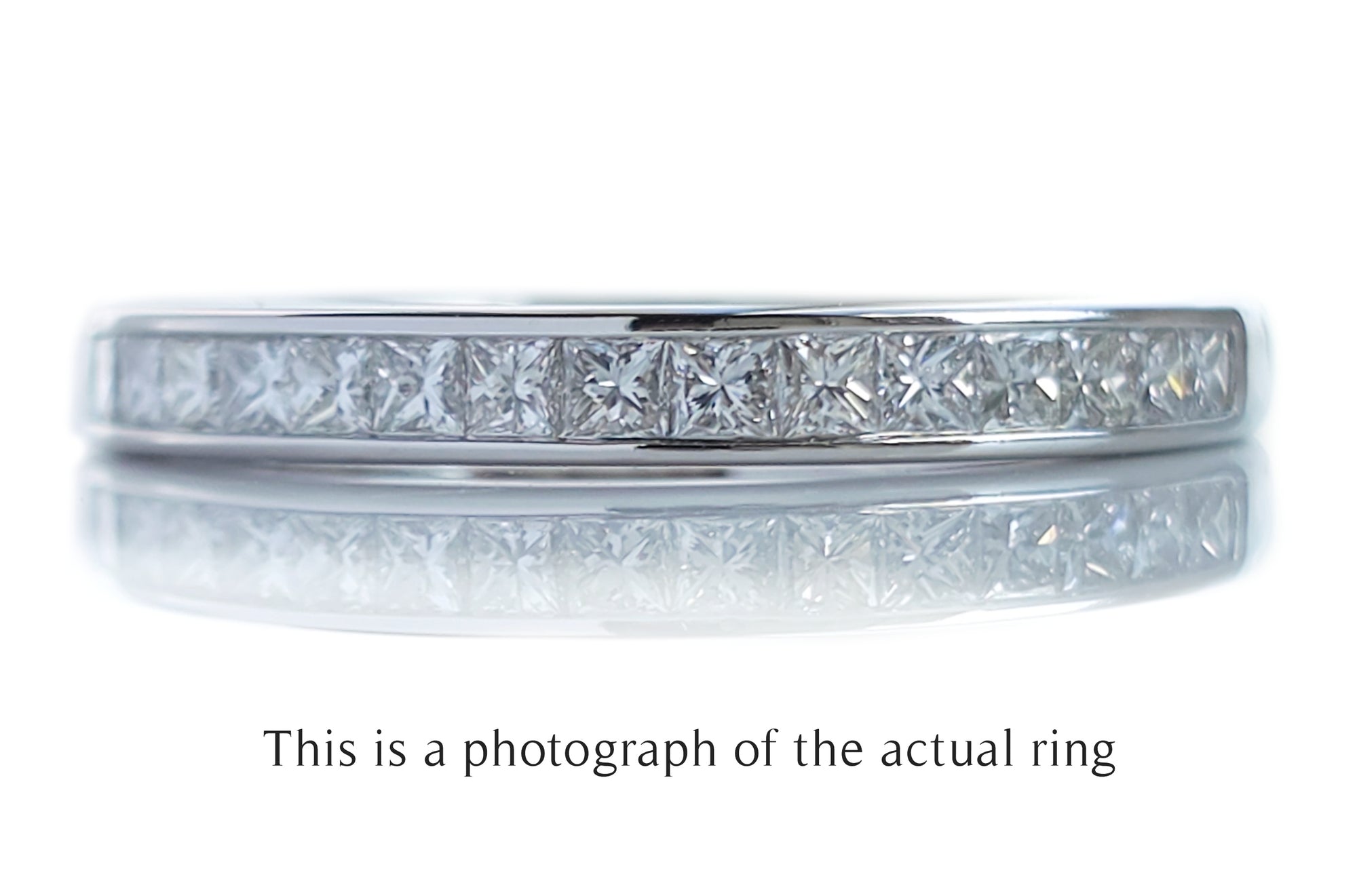 Tiffany & Co 2.6mm Princess Cut Diamond Channel Set Wedding Band Ring
