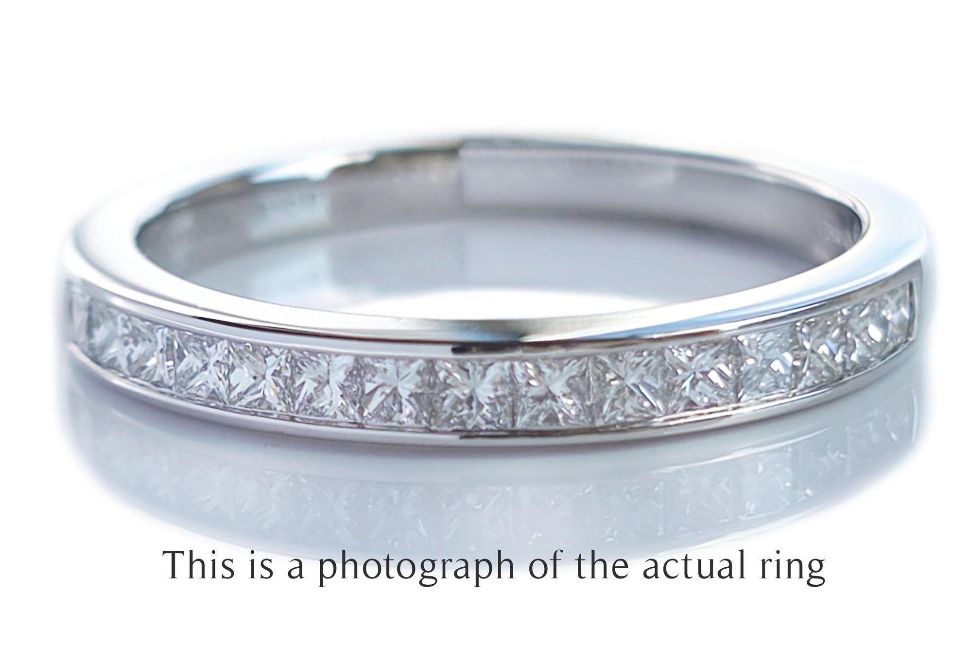 Tiffany & Co 2.6mm Princess Cut Diamond Channel Set Wedding Band Ring