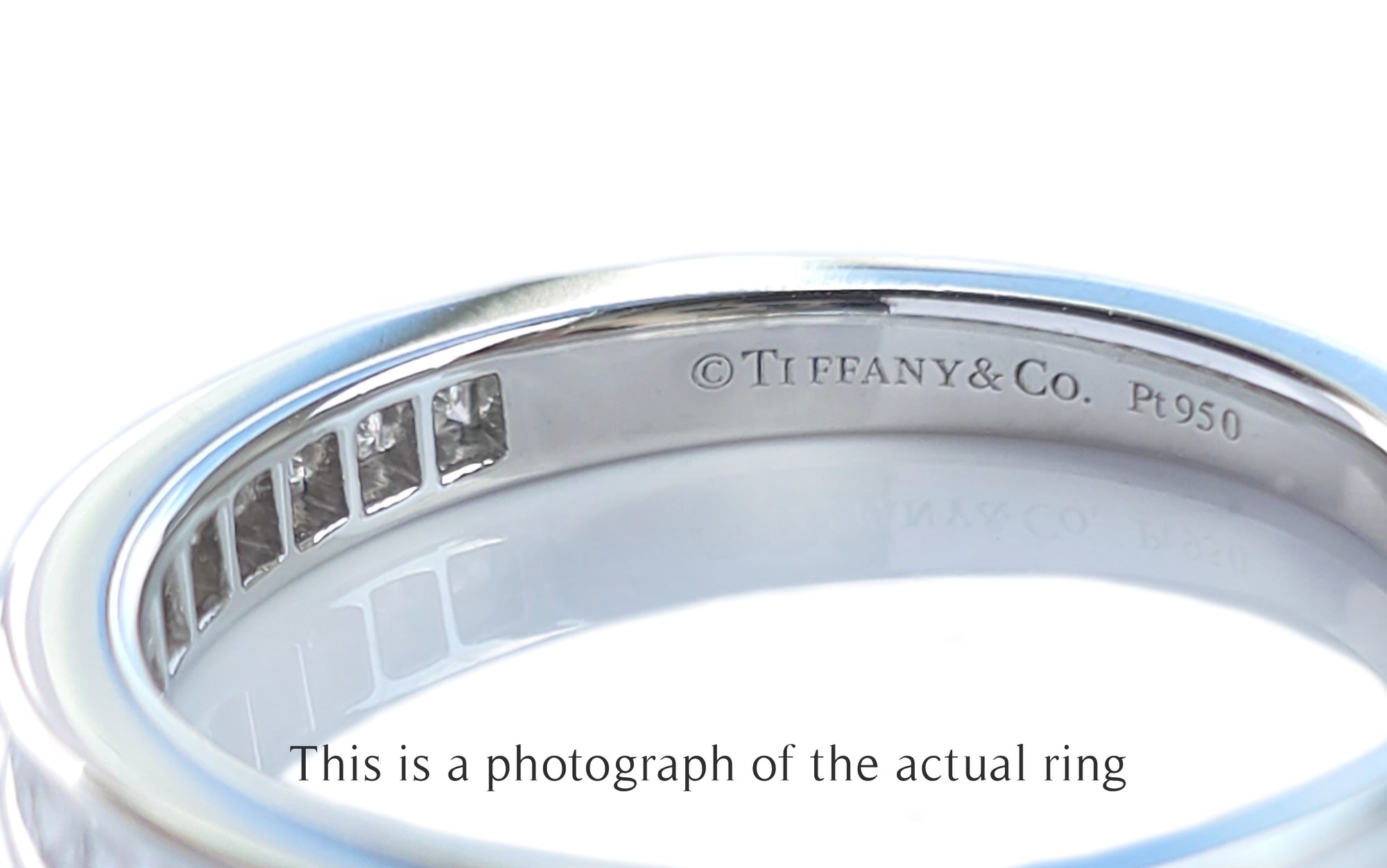 Tiffany & Co 2.6mm Princess Cut Diamond Channel Set Wedding Band Ring