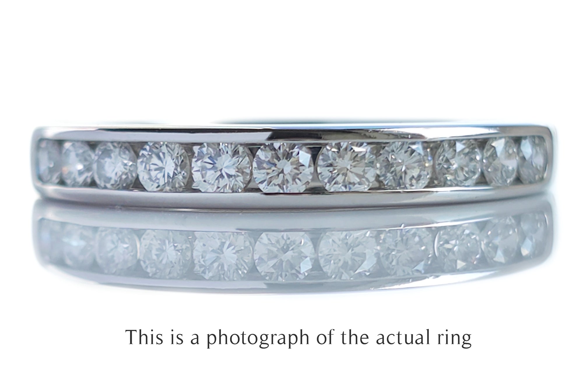 Tiffany & Co 3mm Channel Set Wedding Band Ring