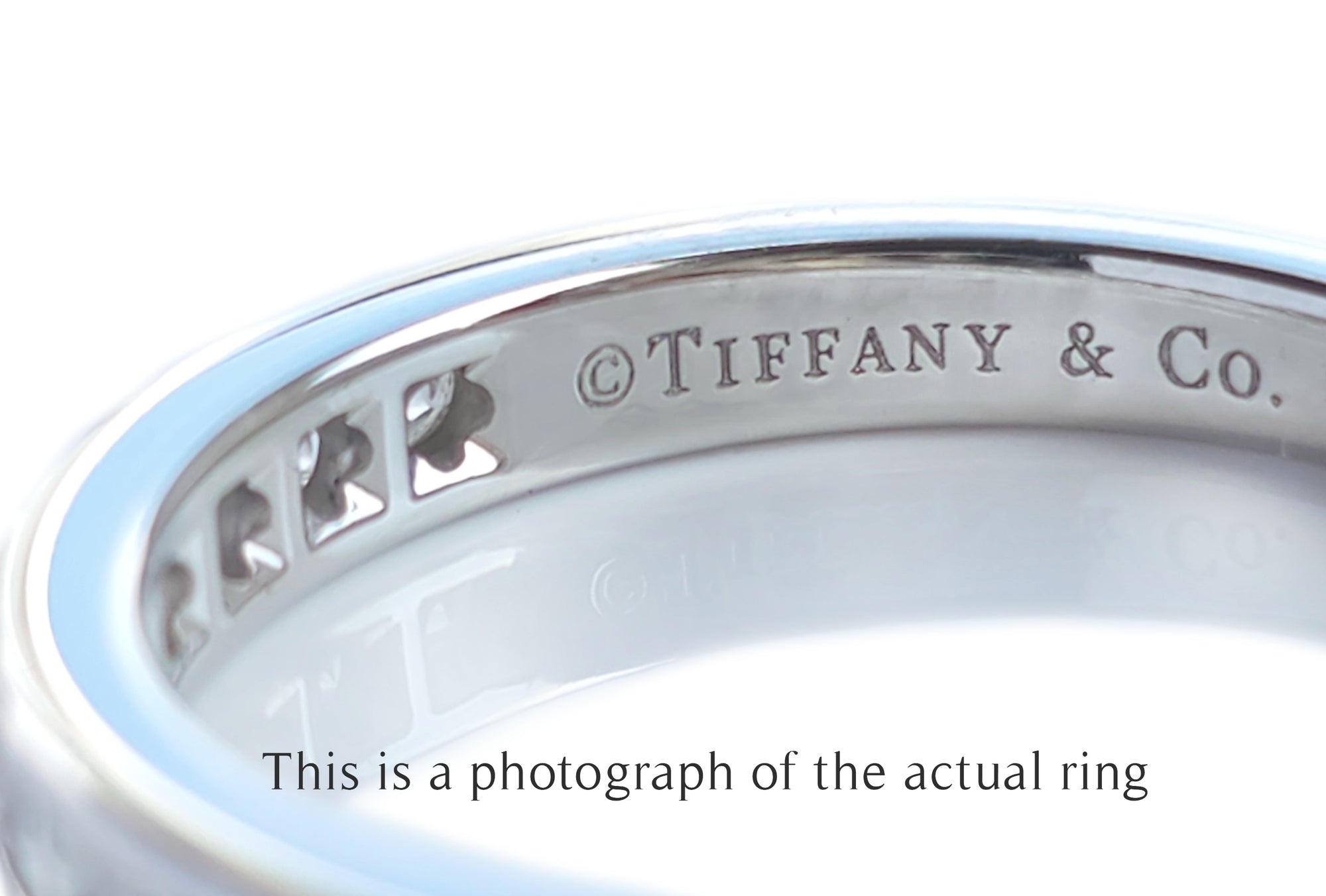 Tiffany & Co 3mm Channel Set Wedding Band Ring