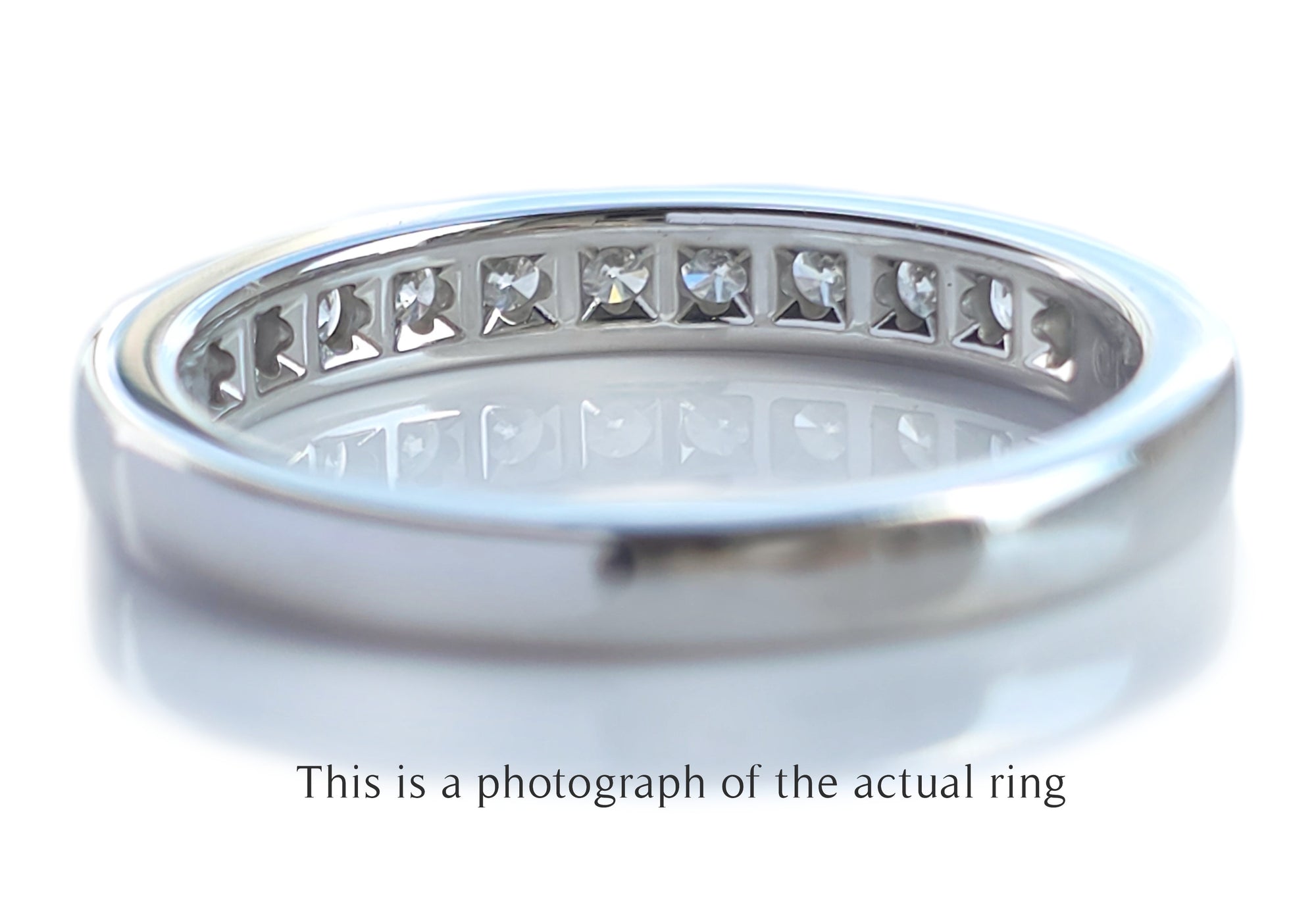 Tiffany & Co 3mm Channel Set Wedding Band Ring
