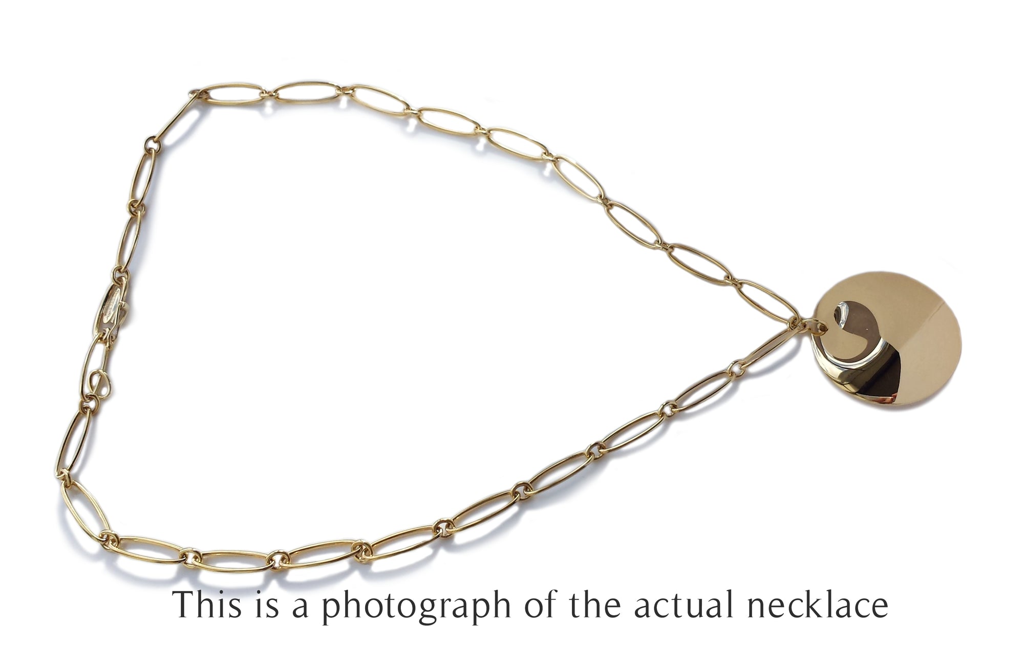 Tiffany & Co Elsa Peretti Disc Pedant Necklace  18k Yellow Gold