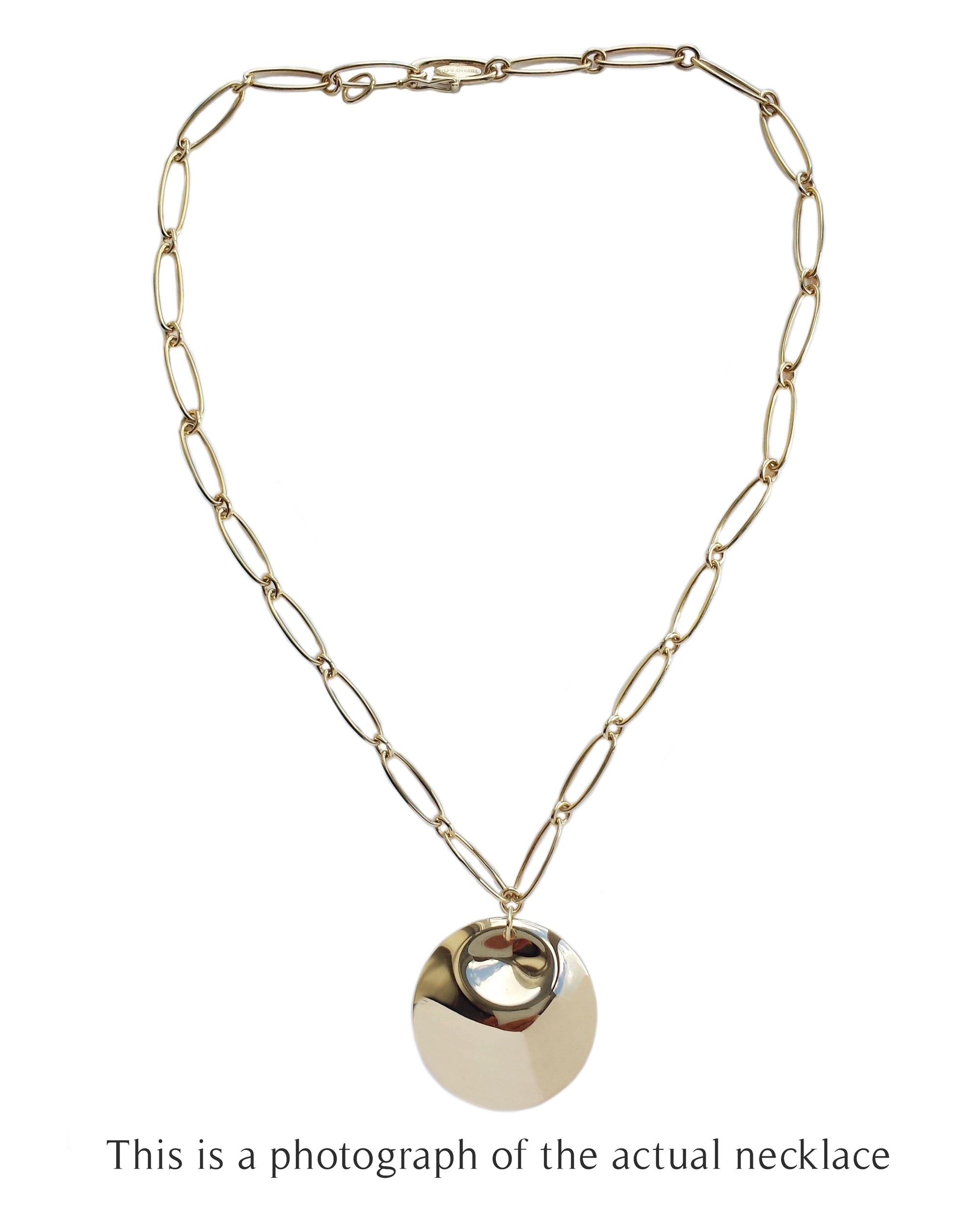 Tiffany & Co Elsa Peretti Disc Pedant Necklace  18k Yellow Gold