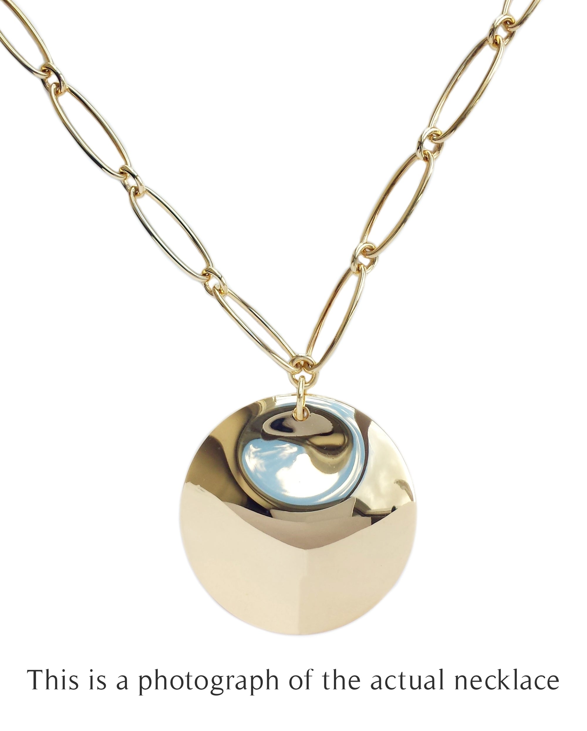 Tiffany & Co Elsa Peretti Disc Pedant Necklace  18k Yellow Gold