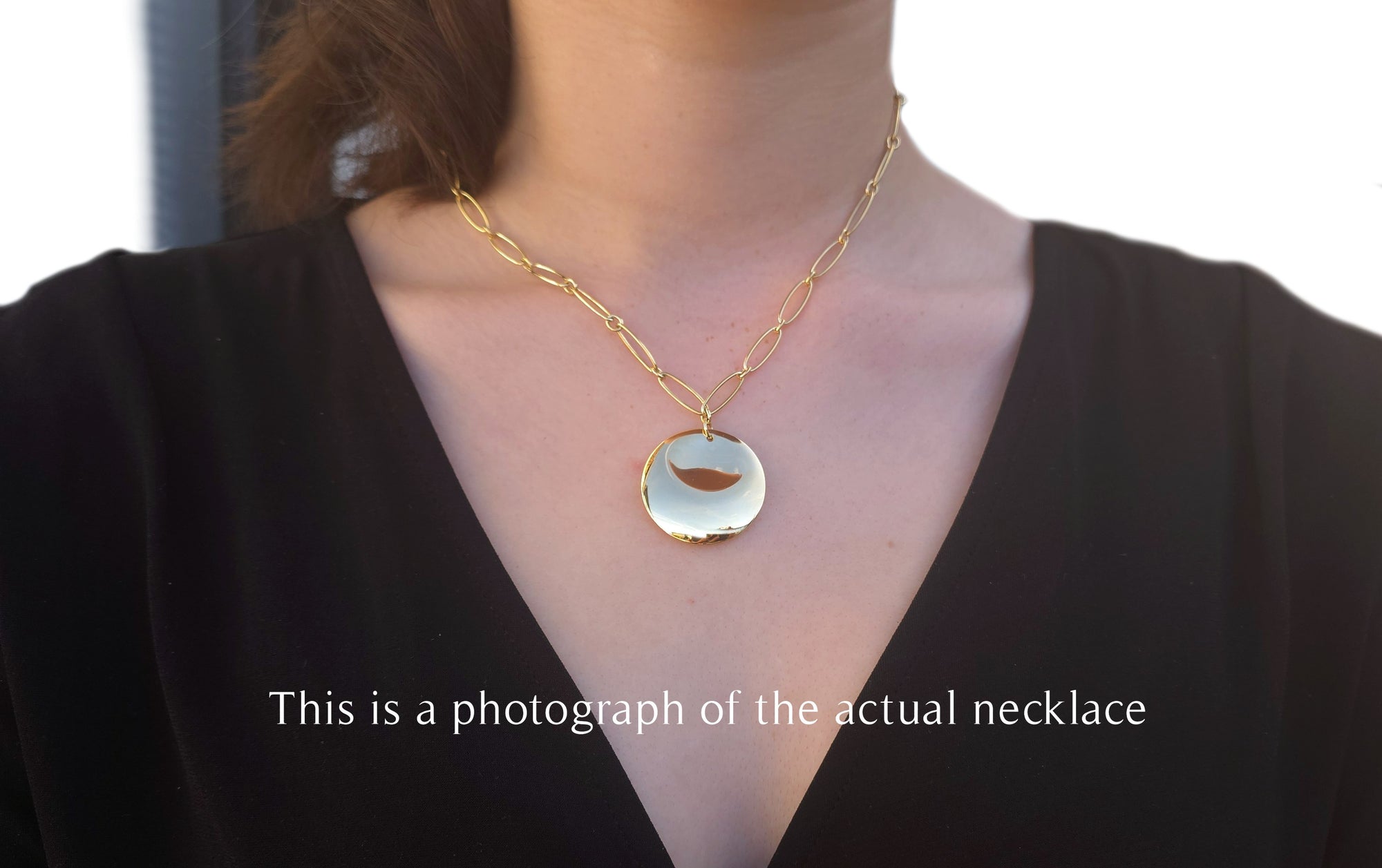 Tiffany & Co Elsa Peretti Disc Pedant Necklace  18k Yellow Gold