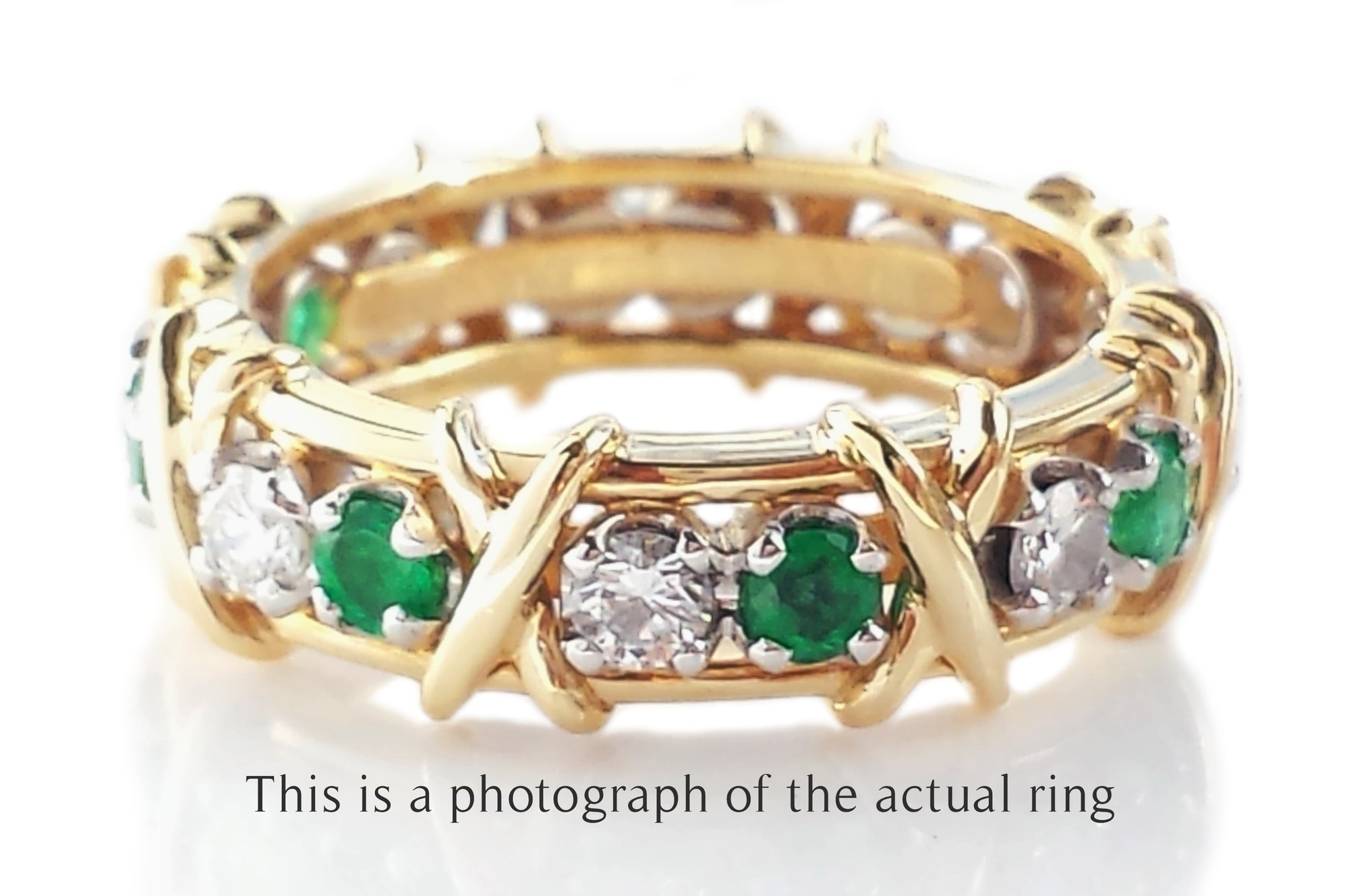 Tiffany & Co. Jean Schlumberger Emerald & Diamond 16-Stone Ring
