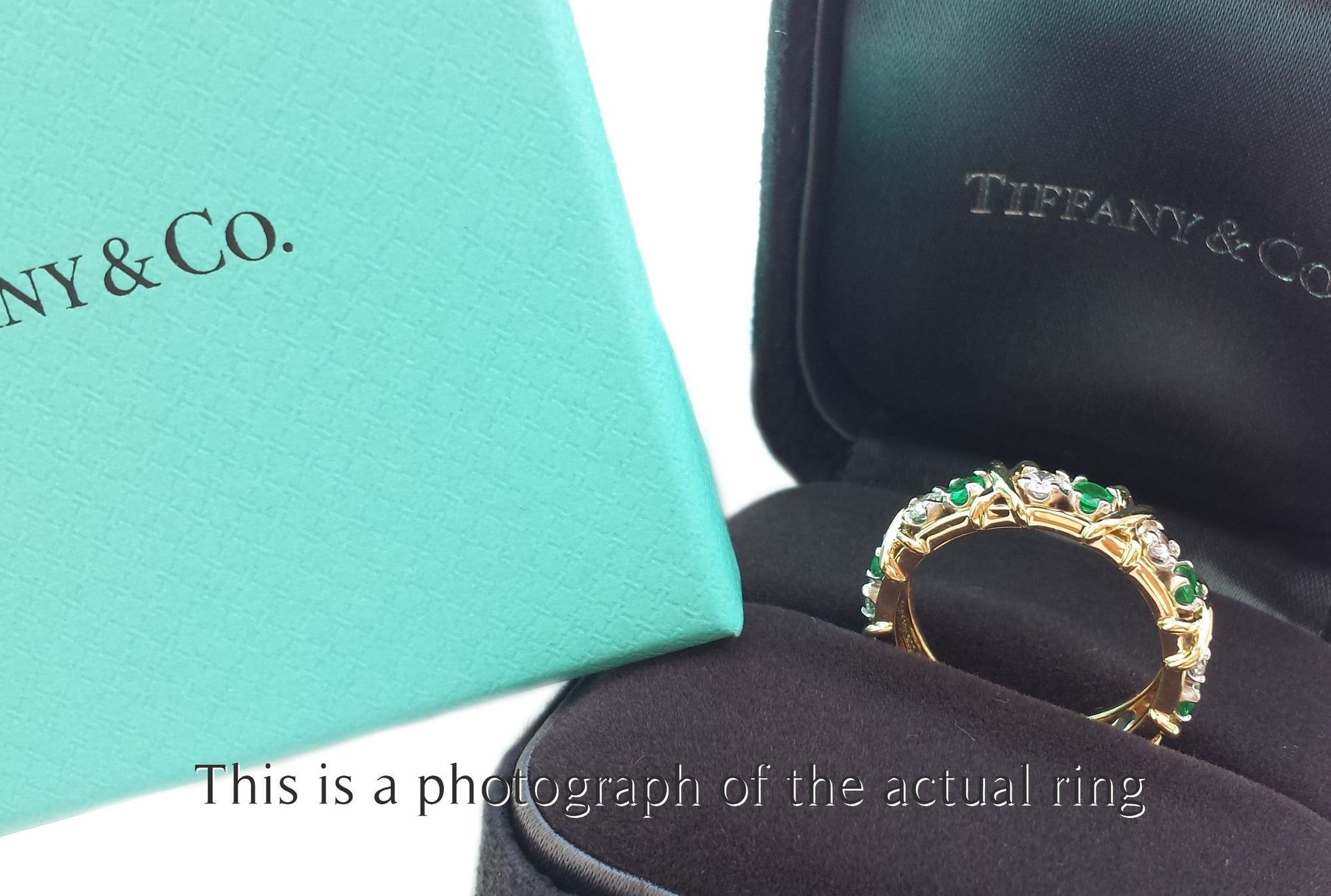 Tiffany & Co. Jean Schlumberger Emerald & Diamond 16-Stone Ring