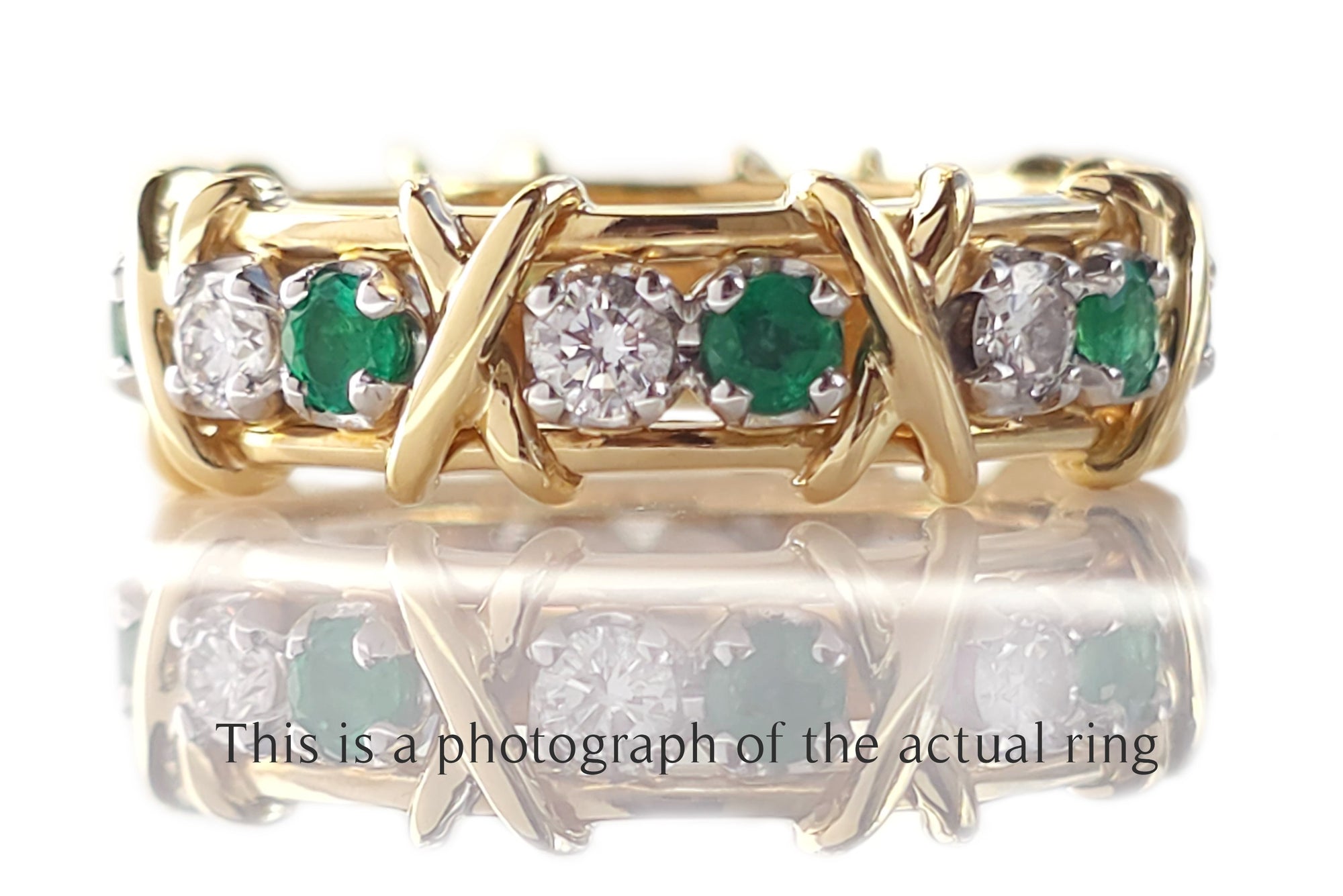 Tiffany & Co. Jean Schlumberger Emerald & Diamond 16-Stone Ring