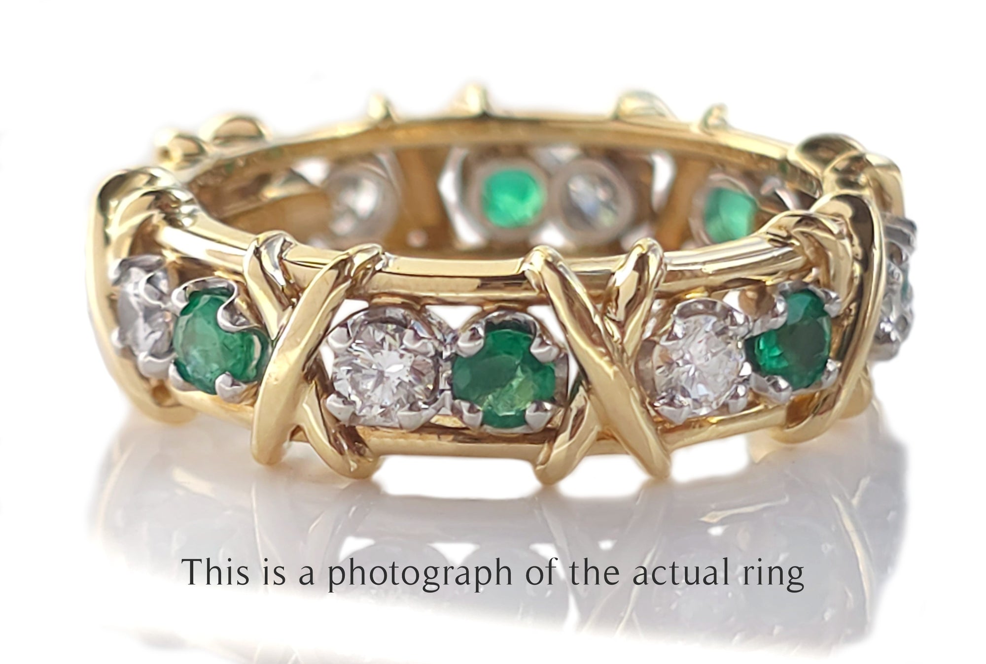 Tiffany & Co. Jean Schlumberger Emerald & Diamond 16-Stone Ring