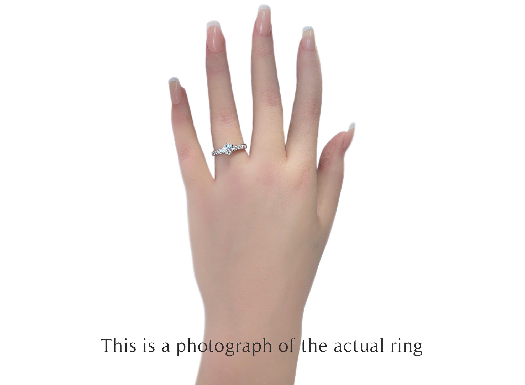 Tiffany & Co 0.86tcw F/VS1 Round Brilliant Diamond Engagement Ring with Side Stones