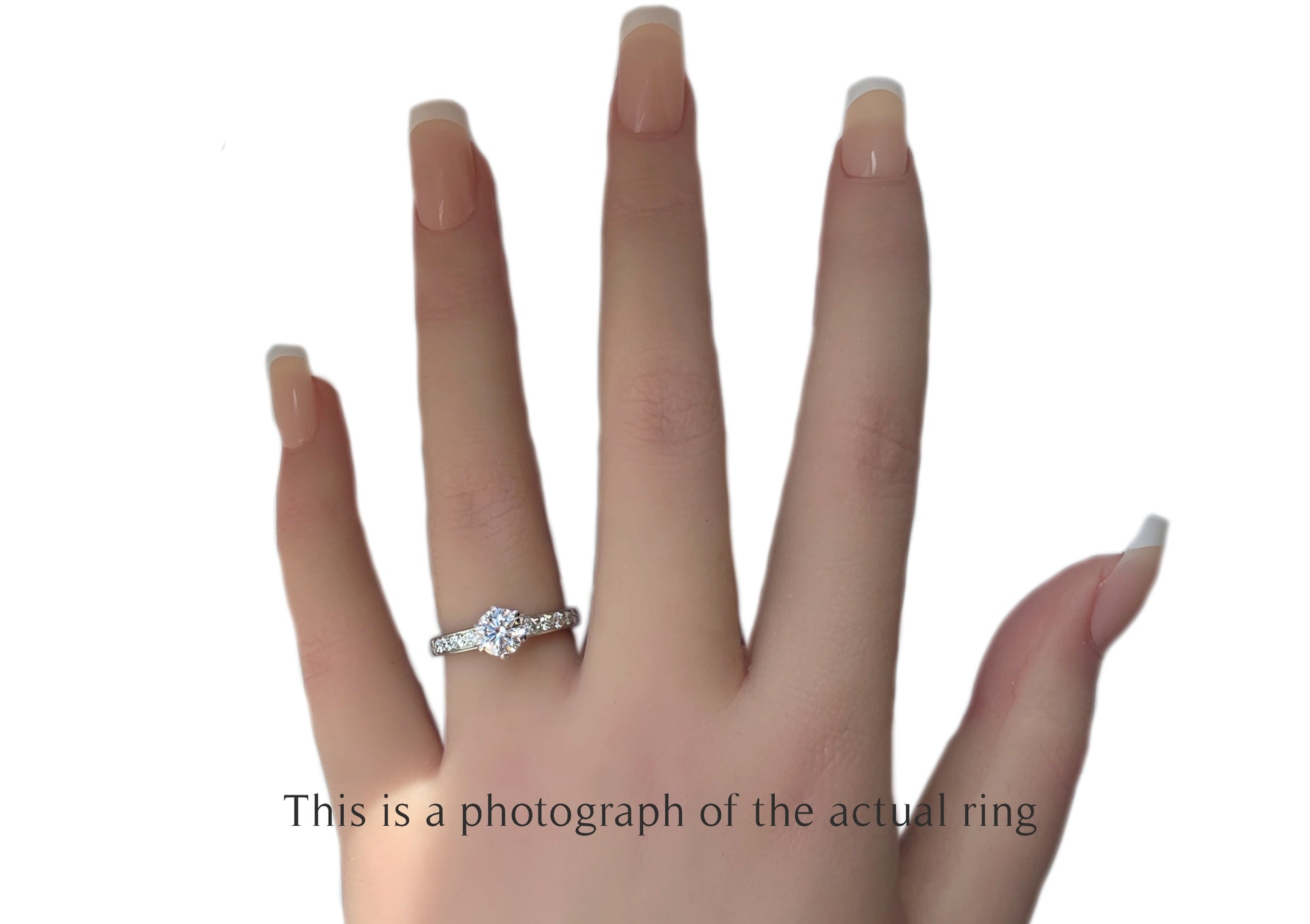 Tiffany & Co 0.86tcw F/VS1 Round Brilliant Diamond Engagement Ring with Side Stones