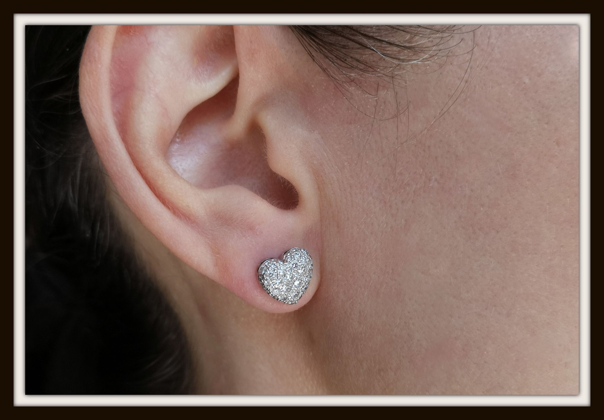 Chopard 18ct White Gold My Happy Hearts Pave Set Diamond Single Stud Earring