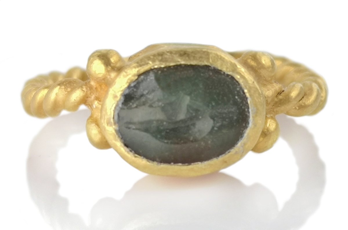 Ancient Roman 1st/4th Century AD Gold Intaglio Ring with Museum Report