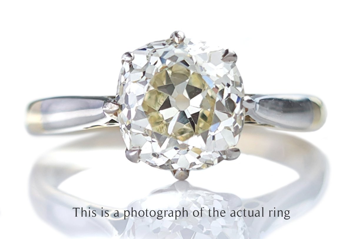 Antique 1920s 1.59ct N/VS2 Old Mine Cut Diamond Engagement Ring - Bloomsbury Manor Ltd