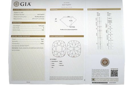 Antique 1920s 1.59ct N/VS2 Old Mine Cut Diamond Engagement Ring - Bloomsbury Manor Ltd