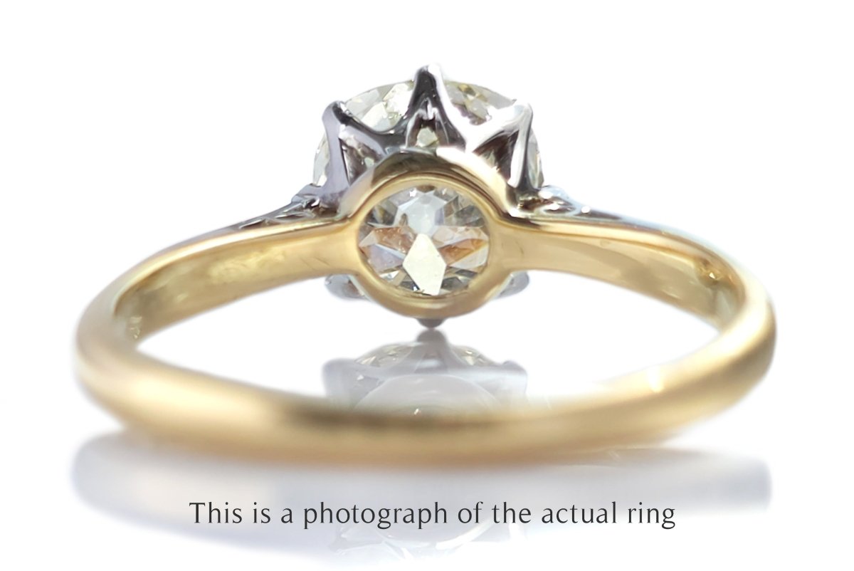 Antique 1920s 1.59ct N/VS2 Old Mine Cut Diamond Engagement Ring - Bloomsbury Manor Ltd