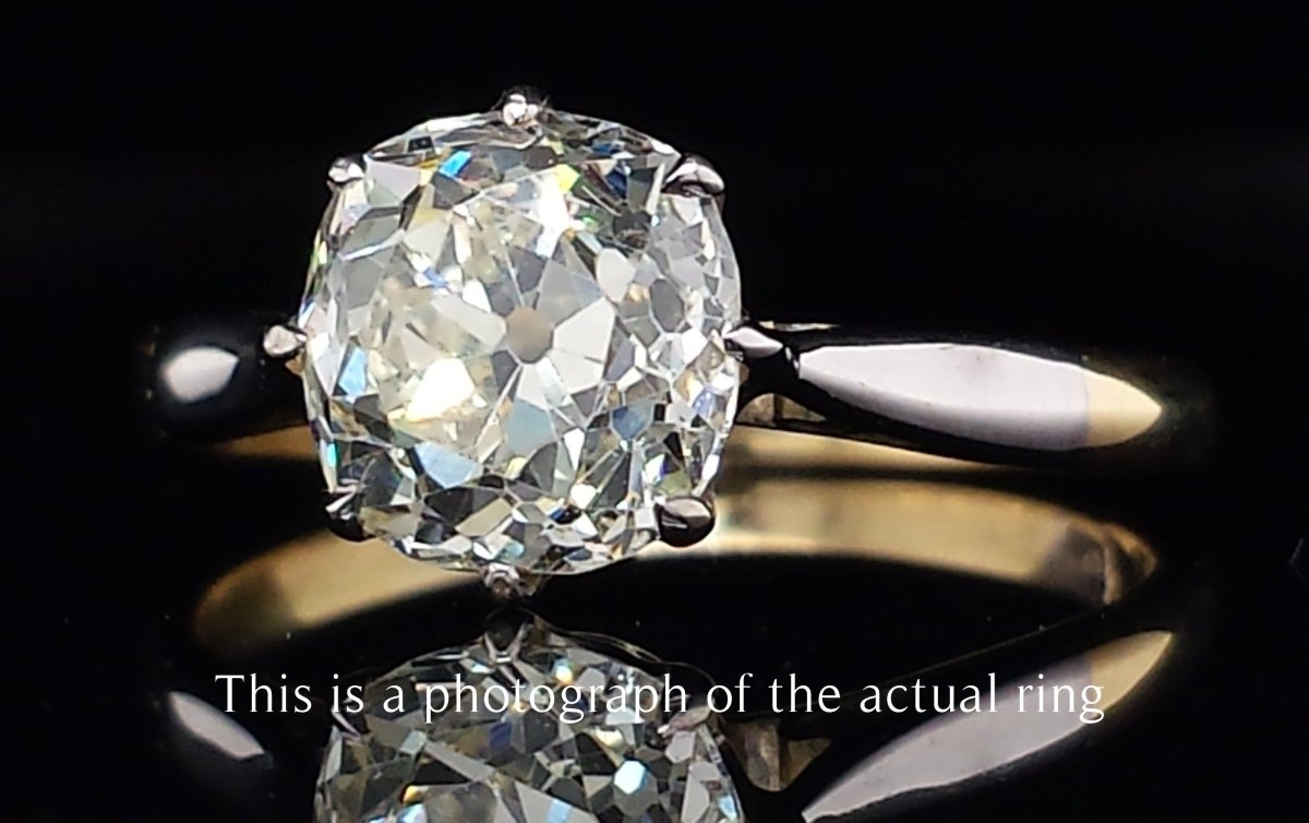 Antique 1920s 1.59ct N/VS2 Old Mine Cut Diamond Engagement Ring - Bloomsbury Manor Ltd