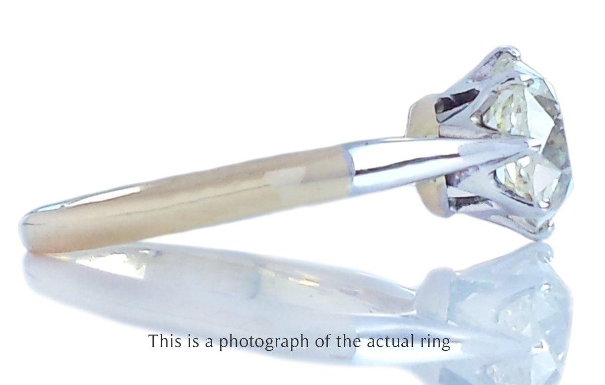 Antique 1920s 1.59ct N/VS2 Old Mine Cut Diamond Engagement Ring - Bloomsbury Manor Ltd