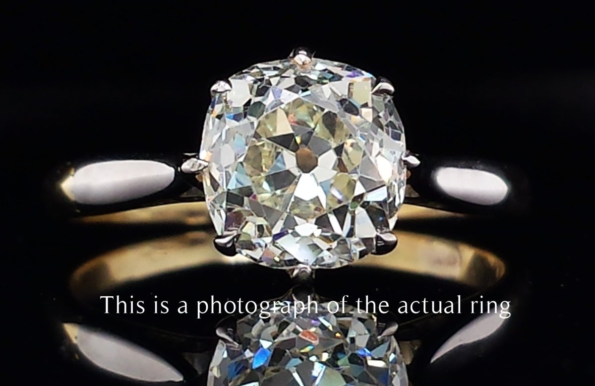 Antique 1920s 1.59ct N/VS2 Old Mine Cut Diamond Engagement Ring - Bloomsbury Manor Ltd