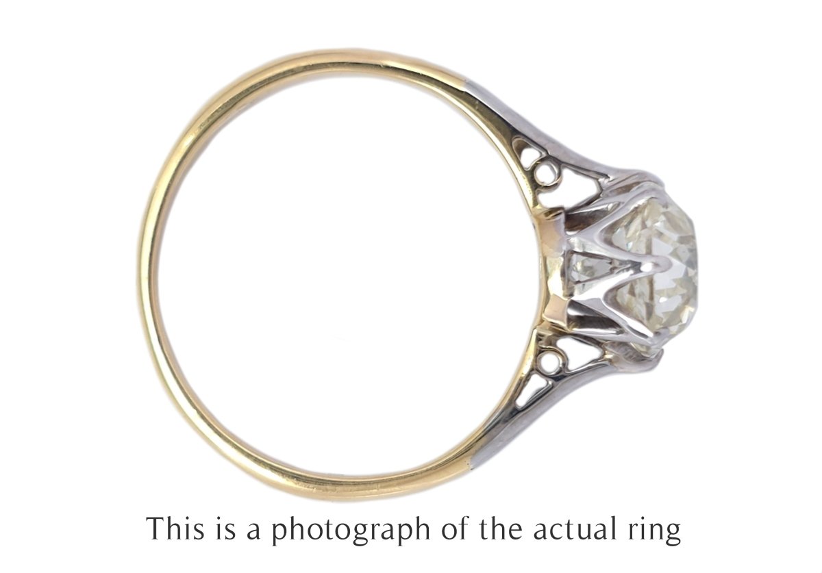Antique 1920s 1.59ct N/VS2 Old Mine Cut Diamond Engagement Ring - Bloomsbury Manor Ltd