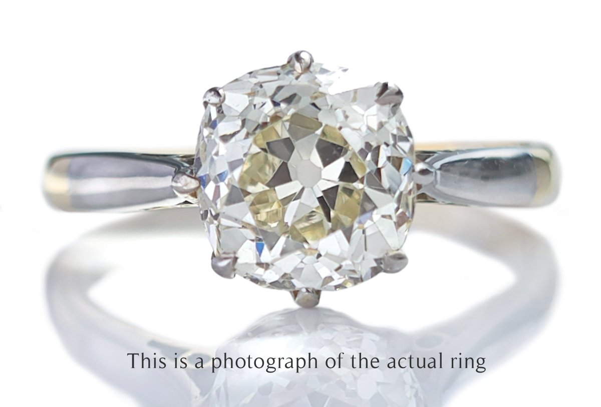 Antique 1920s 1.59ct N/VS2 Old Mine Cut Diamond Engagement Ring - Bloomsbury Manor Ltd