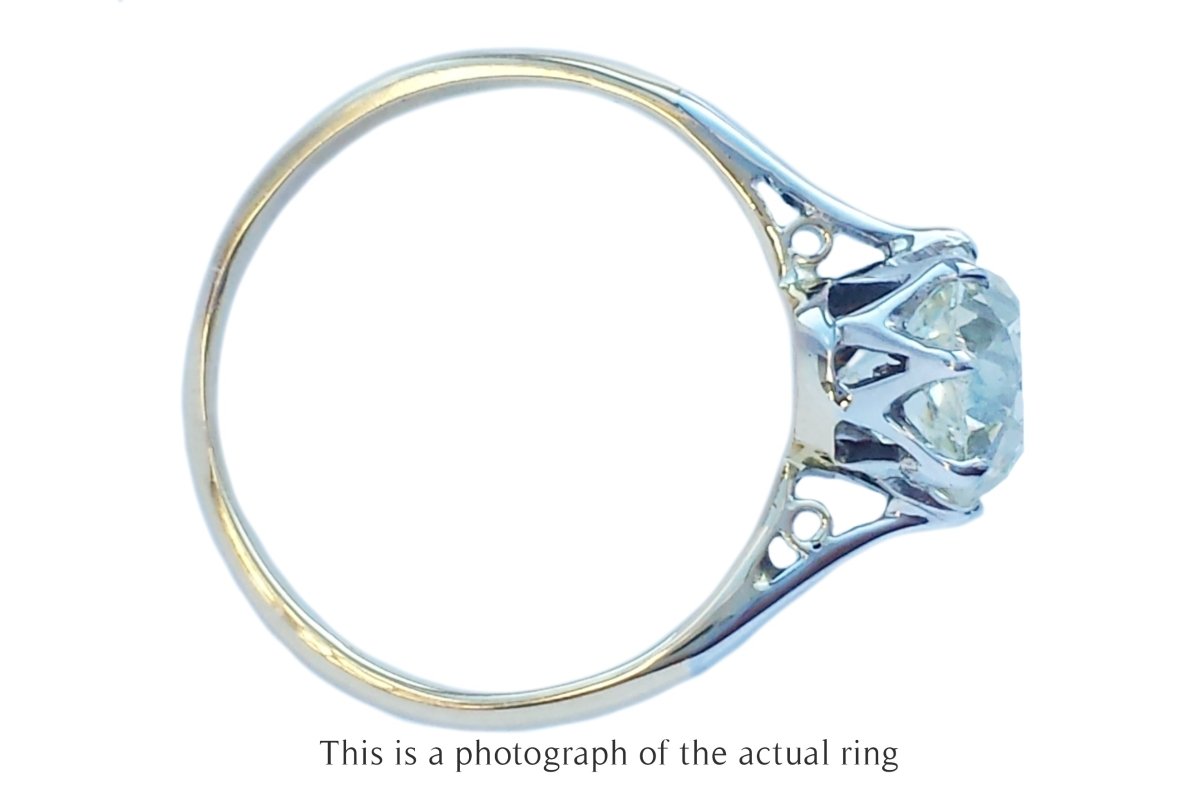 Antique 1920s 1.59ct N/VS2 Old Mine Cut Diamond Engagement Ring - Bloomsbury Manor Ltd