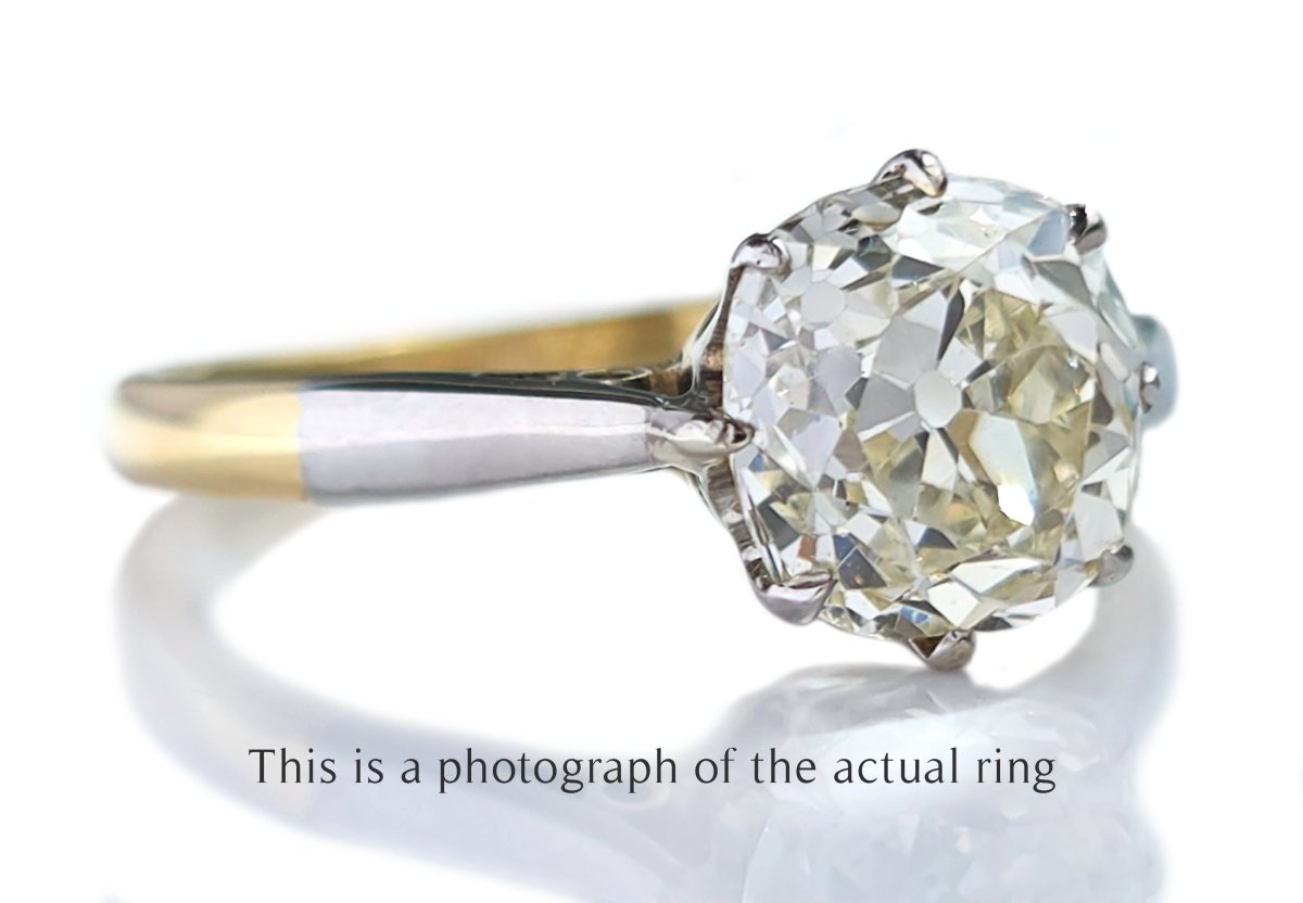 Antique 1920s 1.59ct N/VS2 Old Mine Cut Diamond Engagement Ring - Bloomsbury Manor Ltd