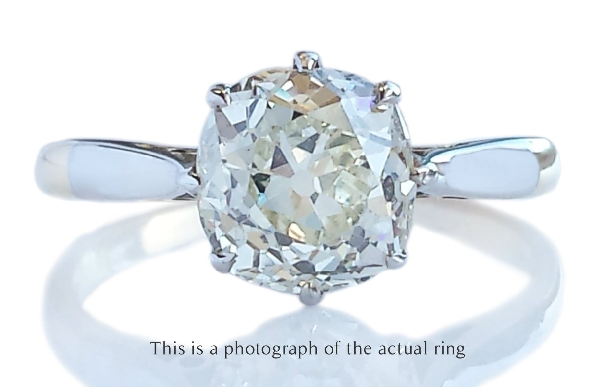 Antique 1920s 1.59ct N/VS2 Old Mine Cut Diamond Engagement Ring - Bloomsbury Manor Ltd