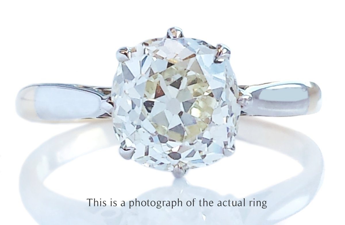 Antique 1920s 1.59ct N/VS2 Old Mine Cut Diamond Engagement Ring - Bloomsbury Manor Ltd