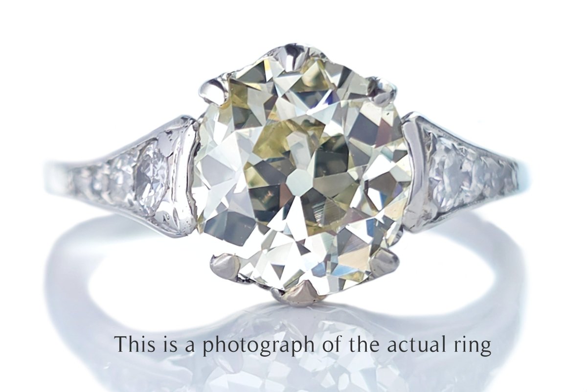 Antique Edwardian Old Mine Cut 1.98ct GIA Diamond Engagement Ring - Bloomsbury Manor Ltd